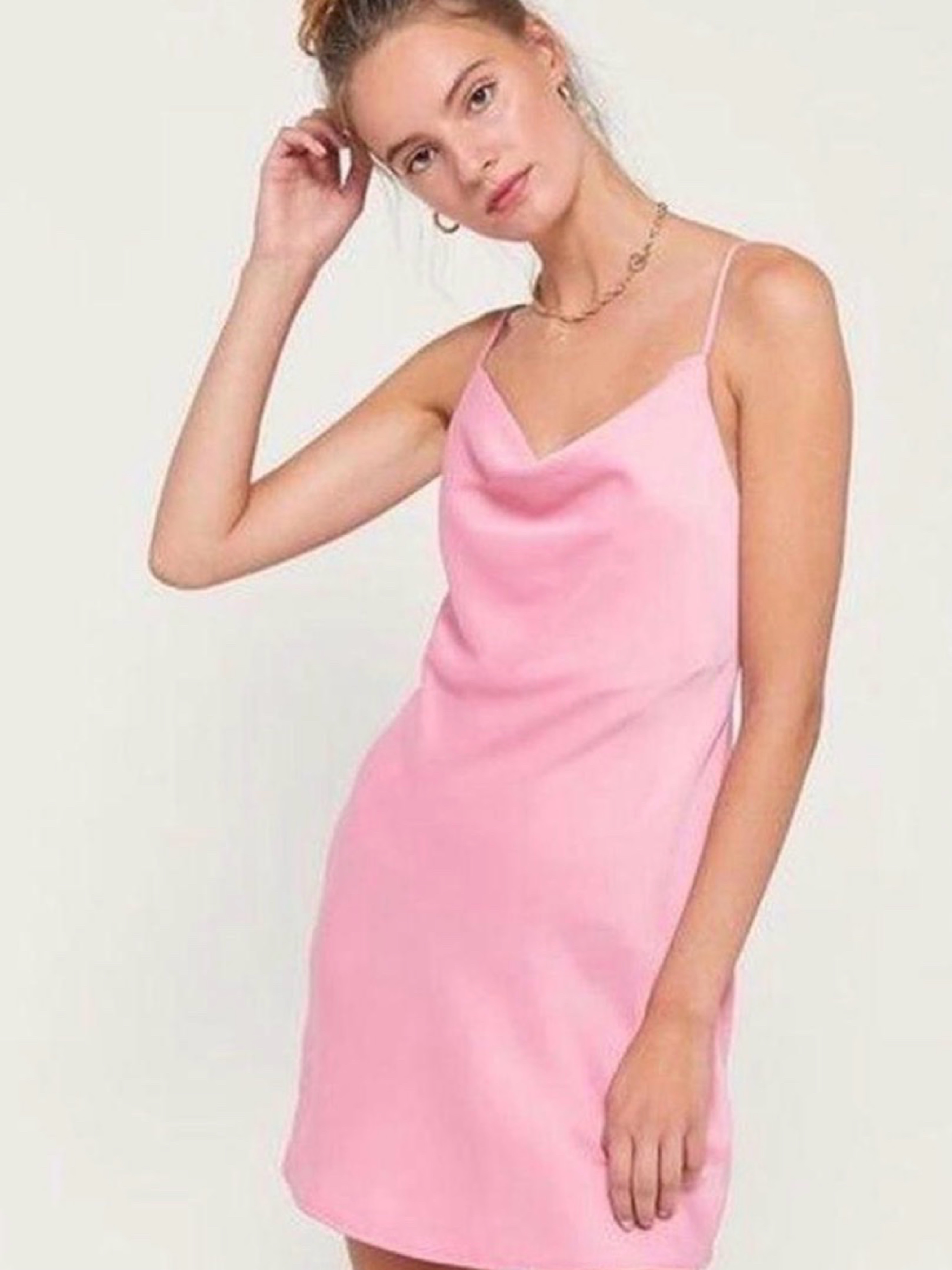 Pink Cowl Neck Mini Dress Urban Outfitters
