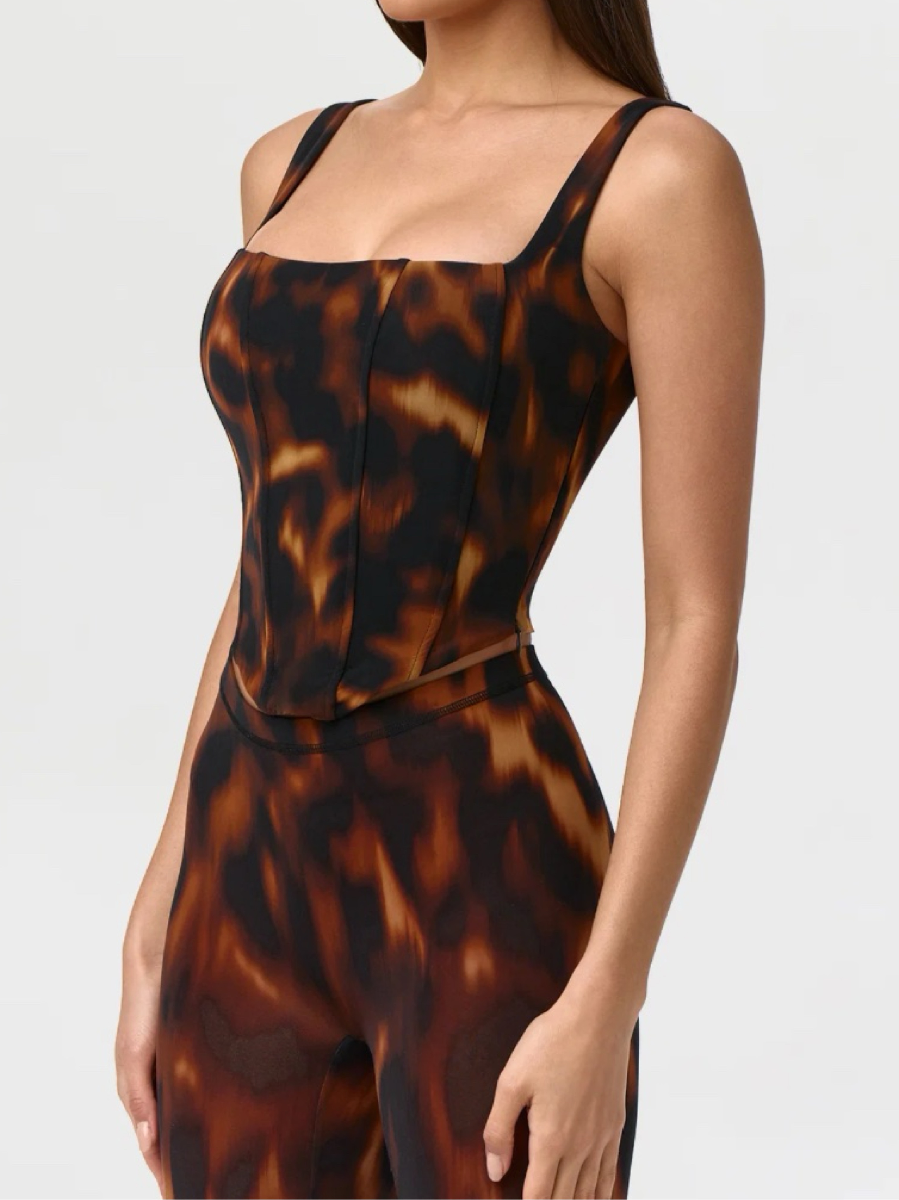 Naked Wardrobe Tortoise Print Corset Top