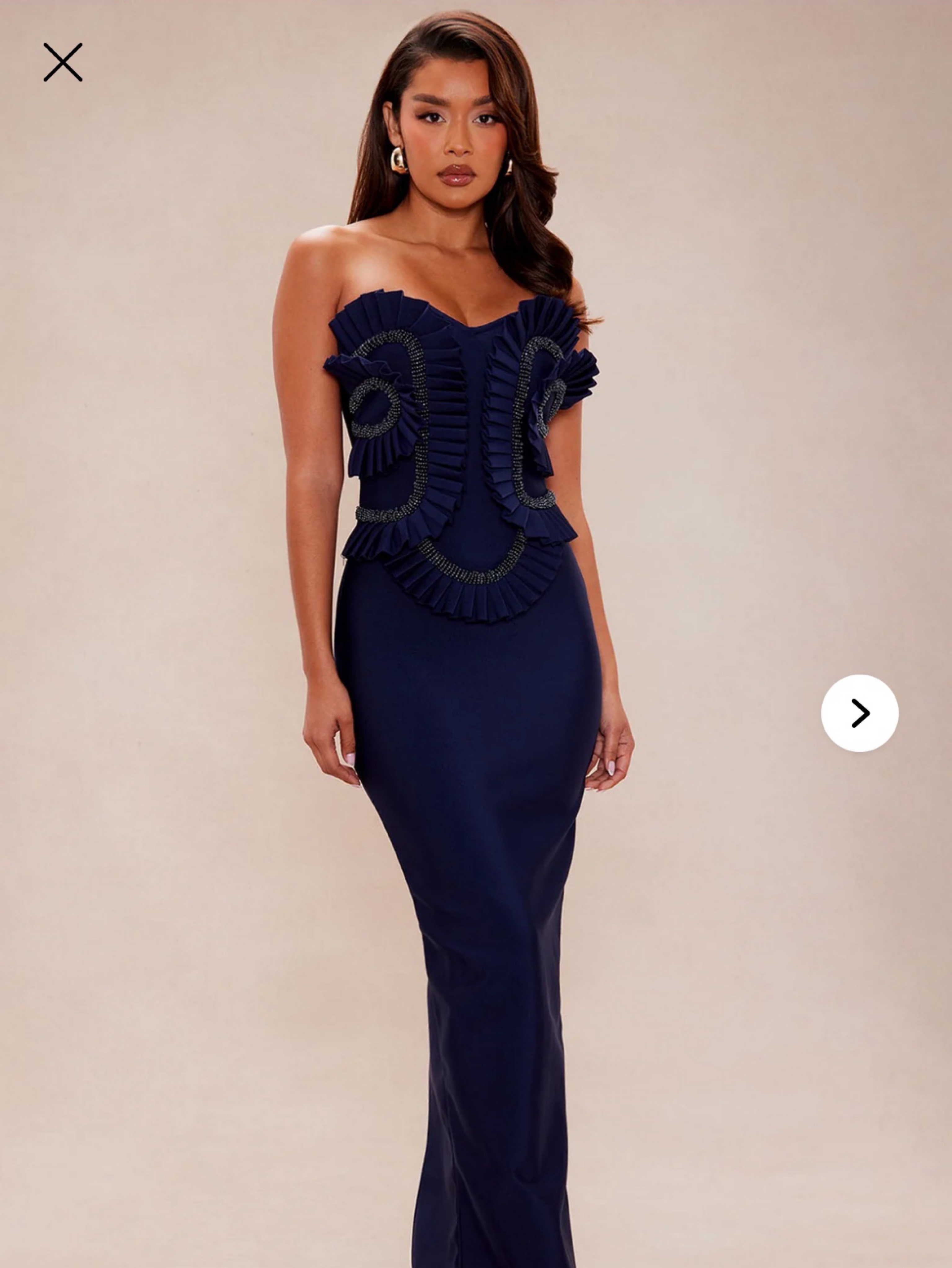 Corset style navy gown