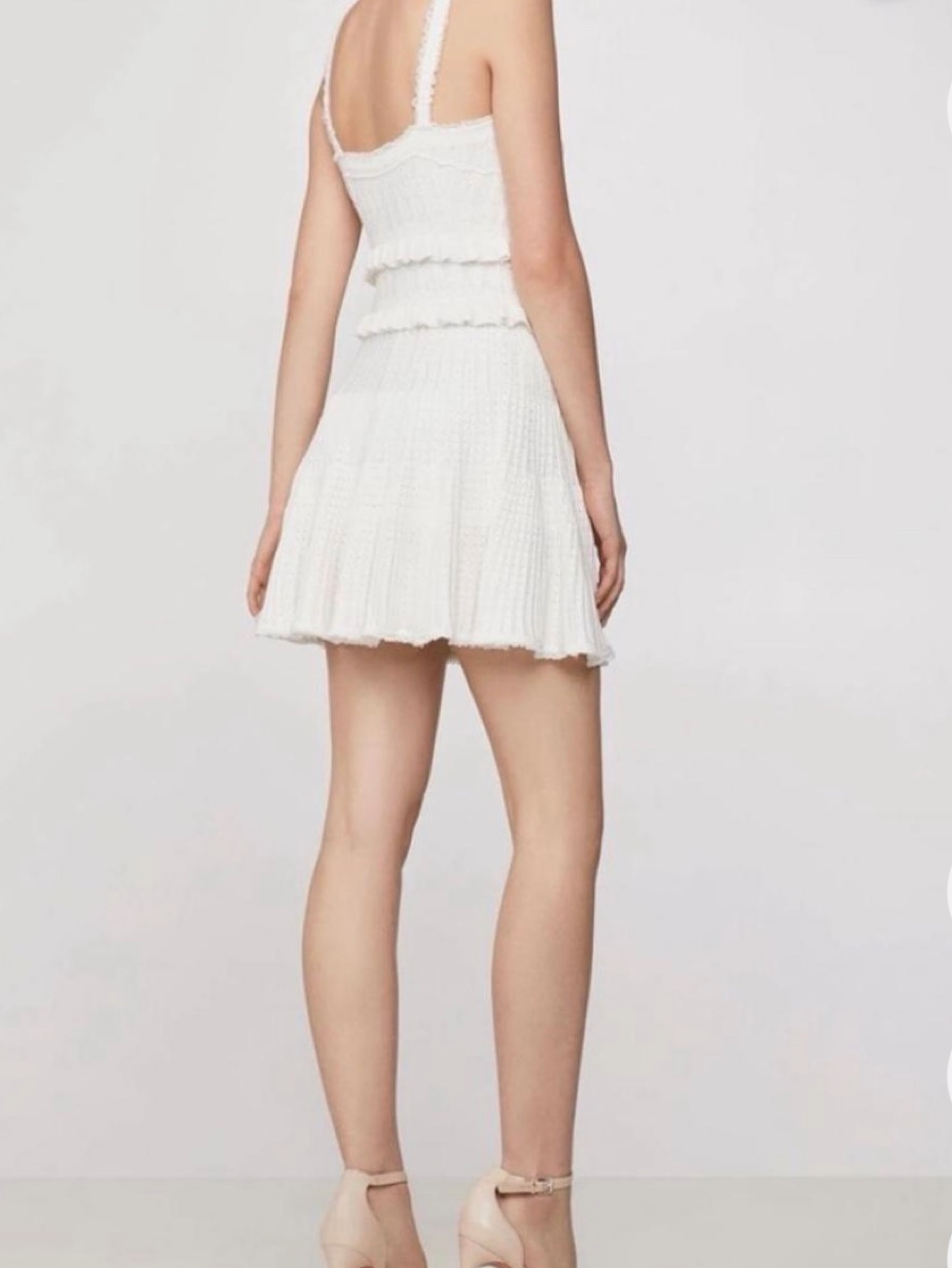 herve leger white mini dress Herve Lger pointelle white mini dress by Herve Leger