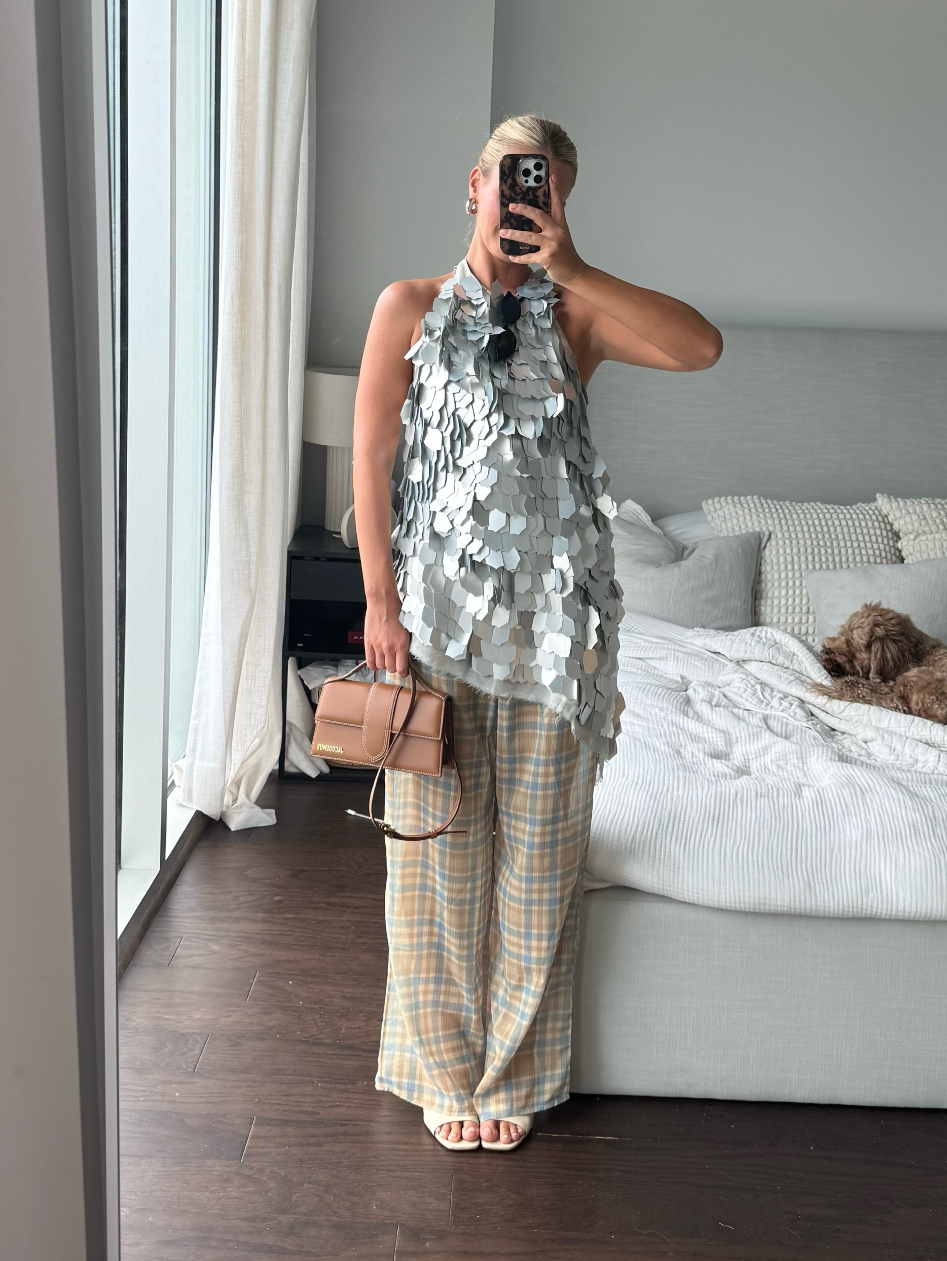 American Vintage sheer plaid pants