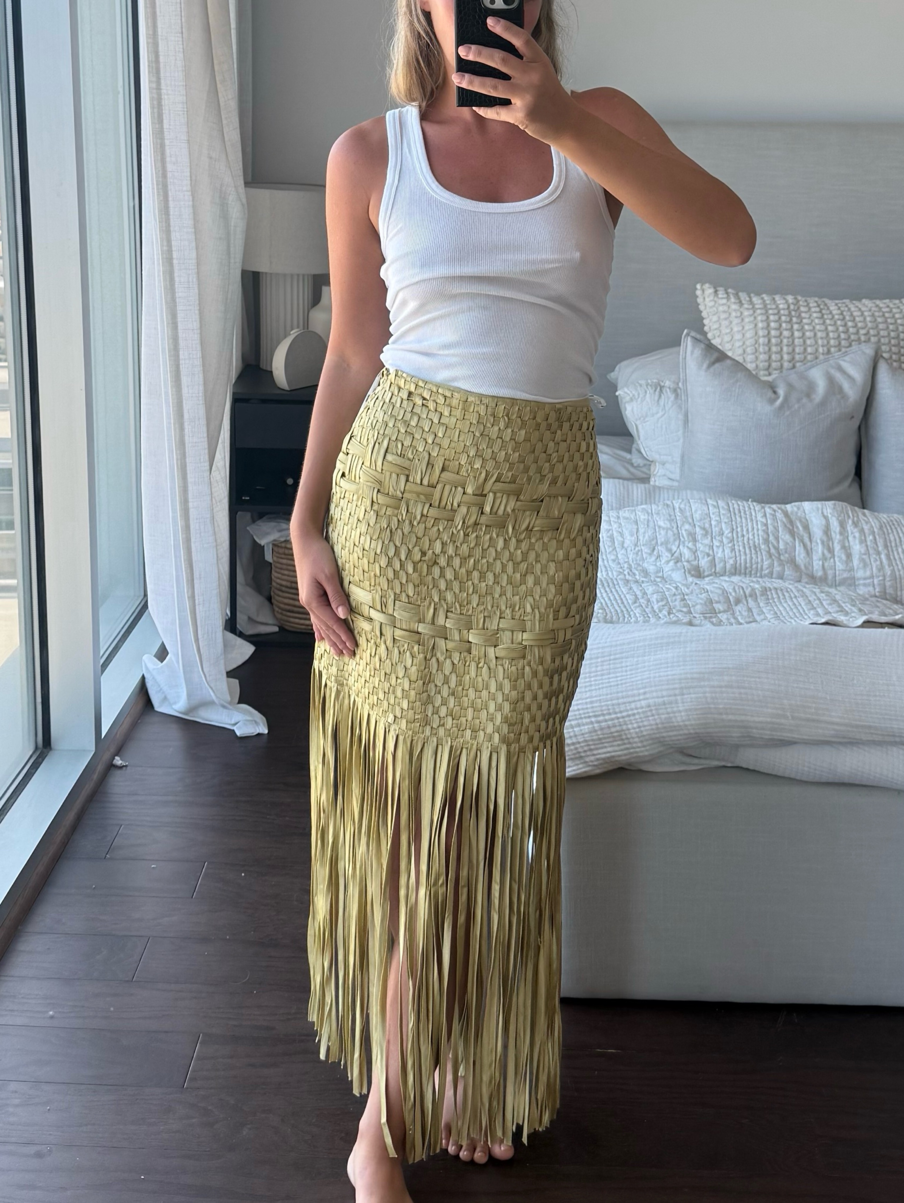 Arrange Weave Fringe skirt