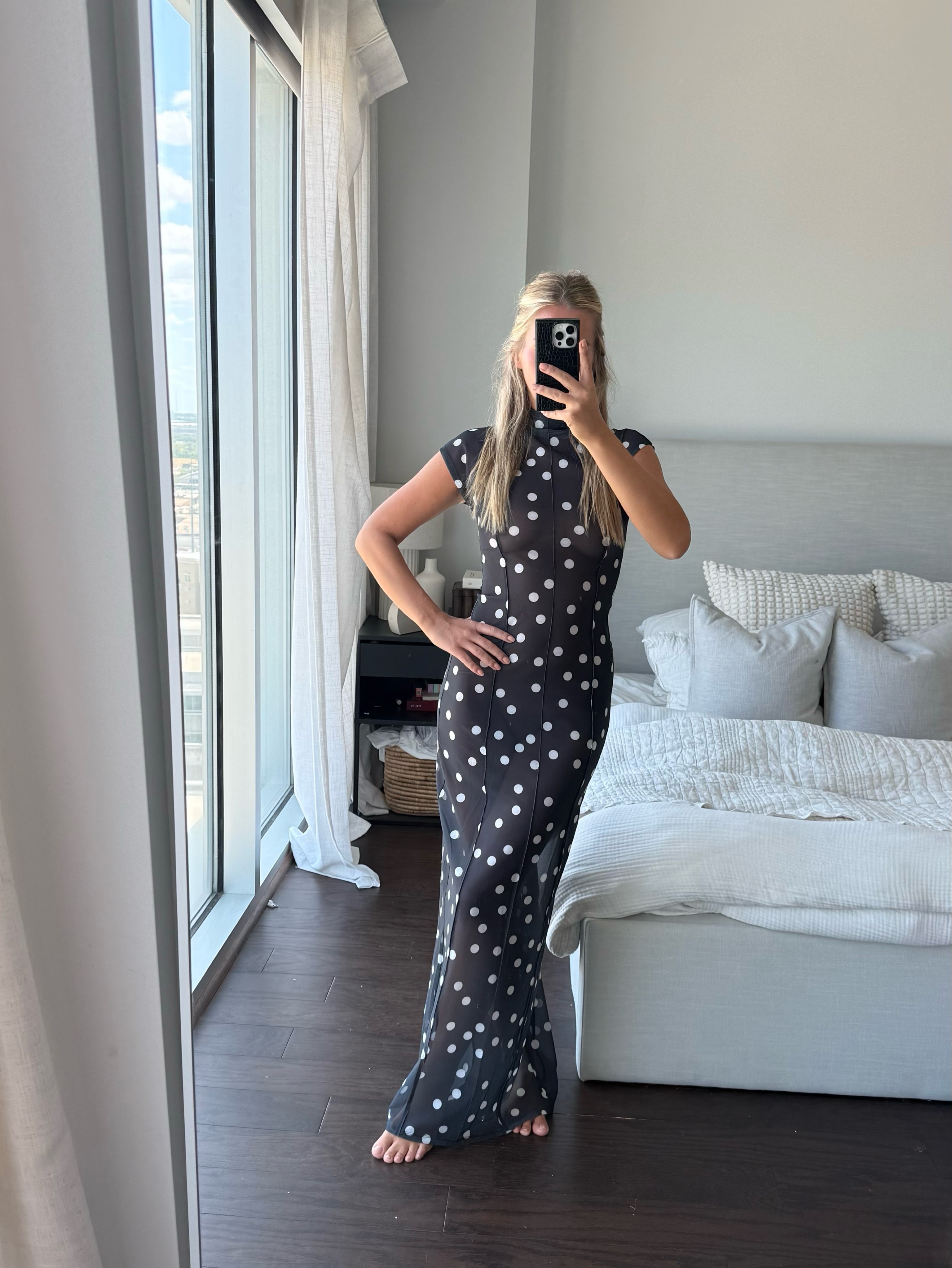 Lioness Polkadot sheer dress