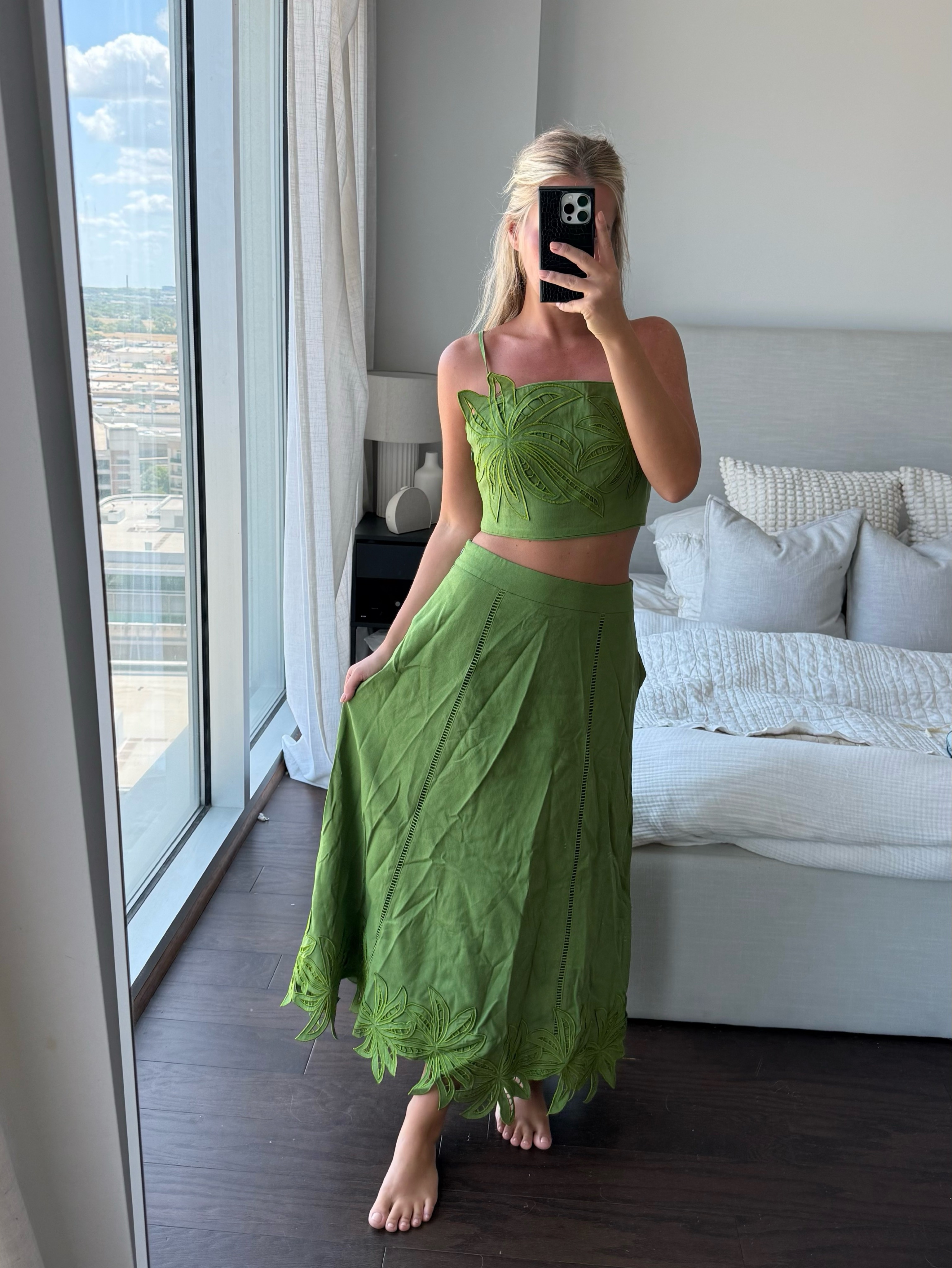 English Factory Palm Skirt Set