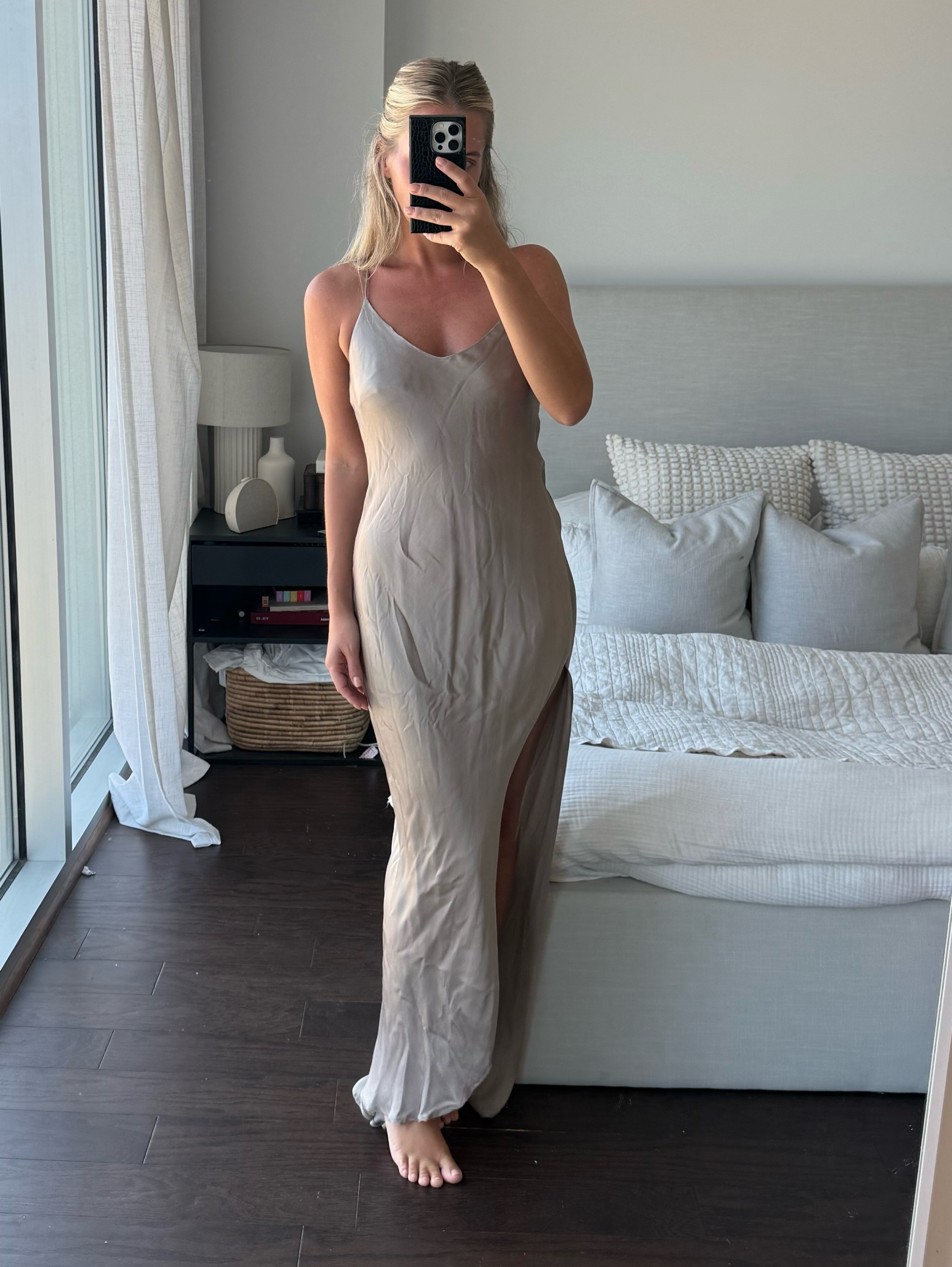 Silk Maxi Dress with Slit