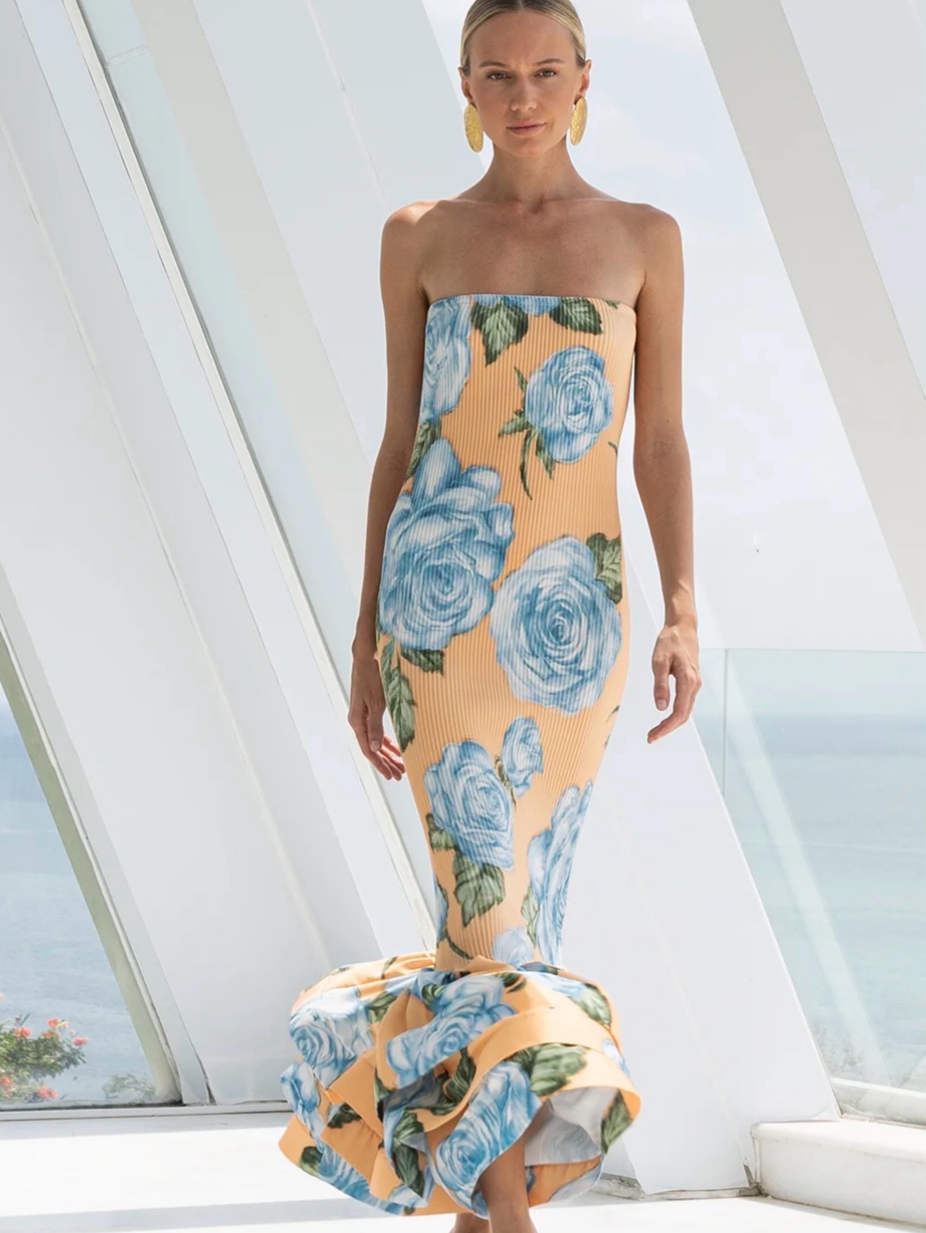 L’ Idee RAMBLAS DRESS - FLEUR BLEUE