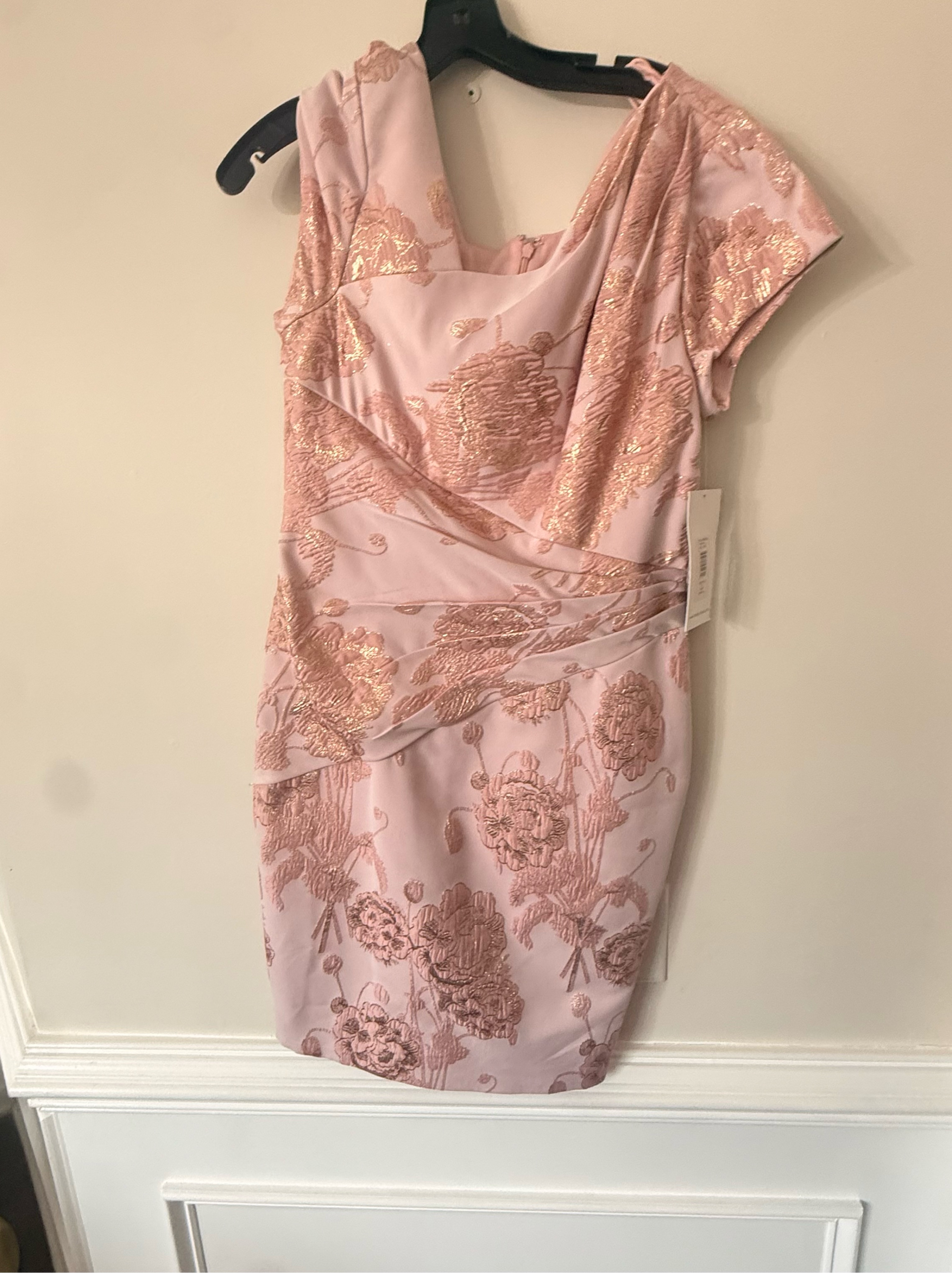 wrap dress rose gold ROSSETTI V NECK SHORT FLUTTER SLEEVE WRAP MAXI DRESS