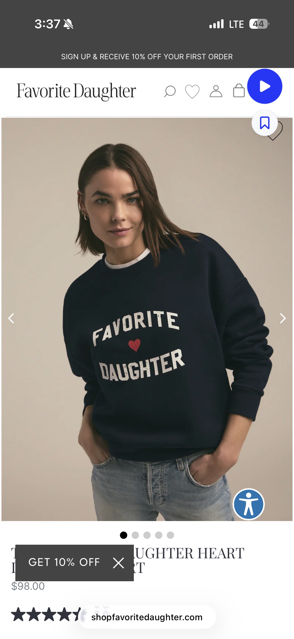*($100) Favorite Daughter Navy Sweatshirt