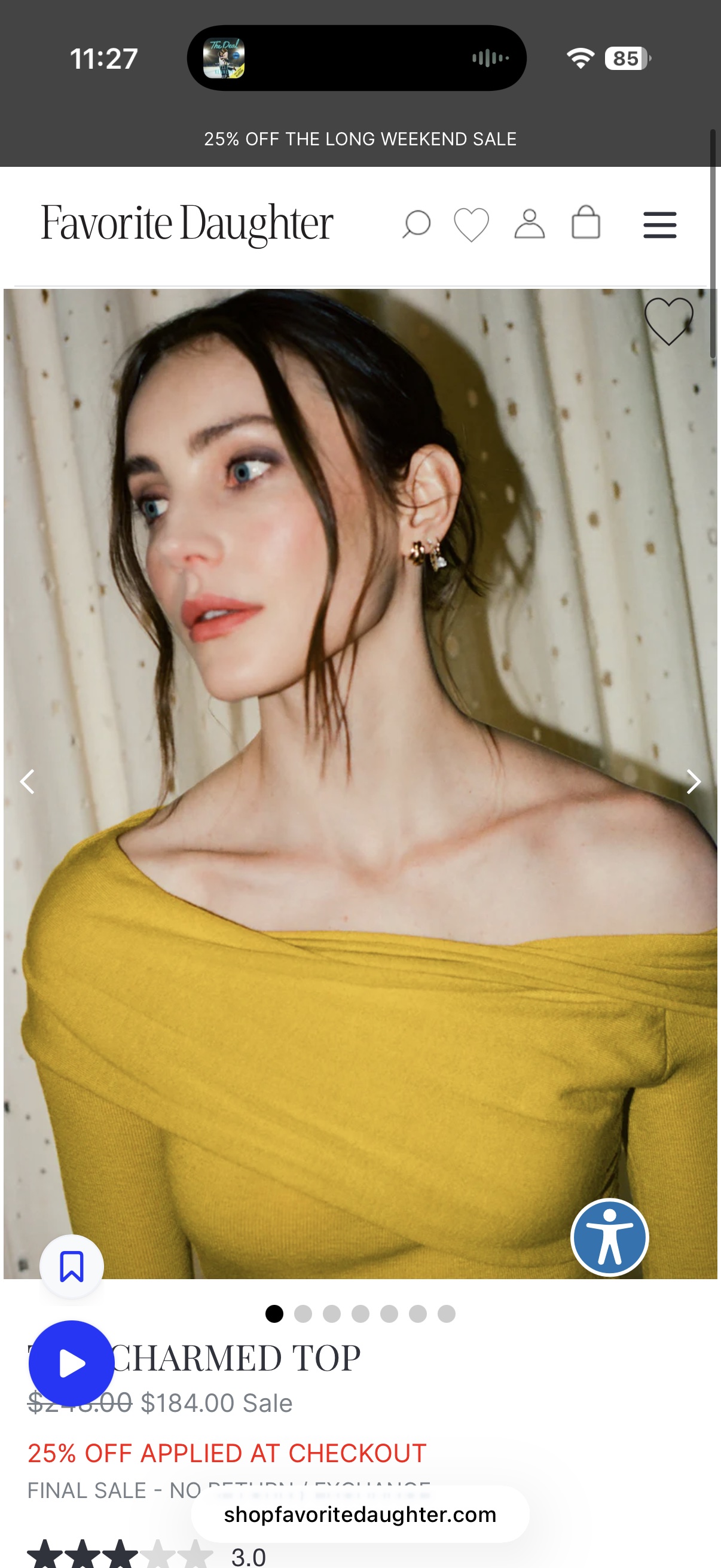($248) Favorite Daughter Off Shoulder Sweater RARE