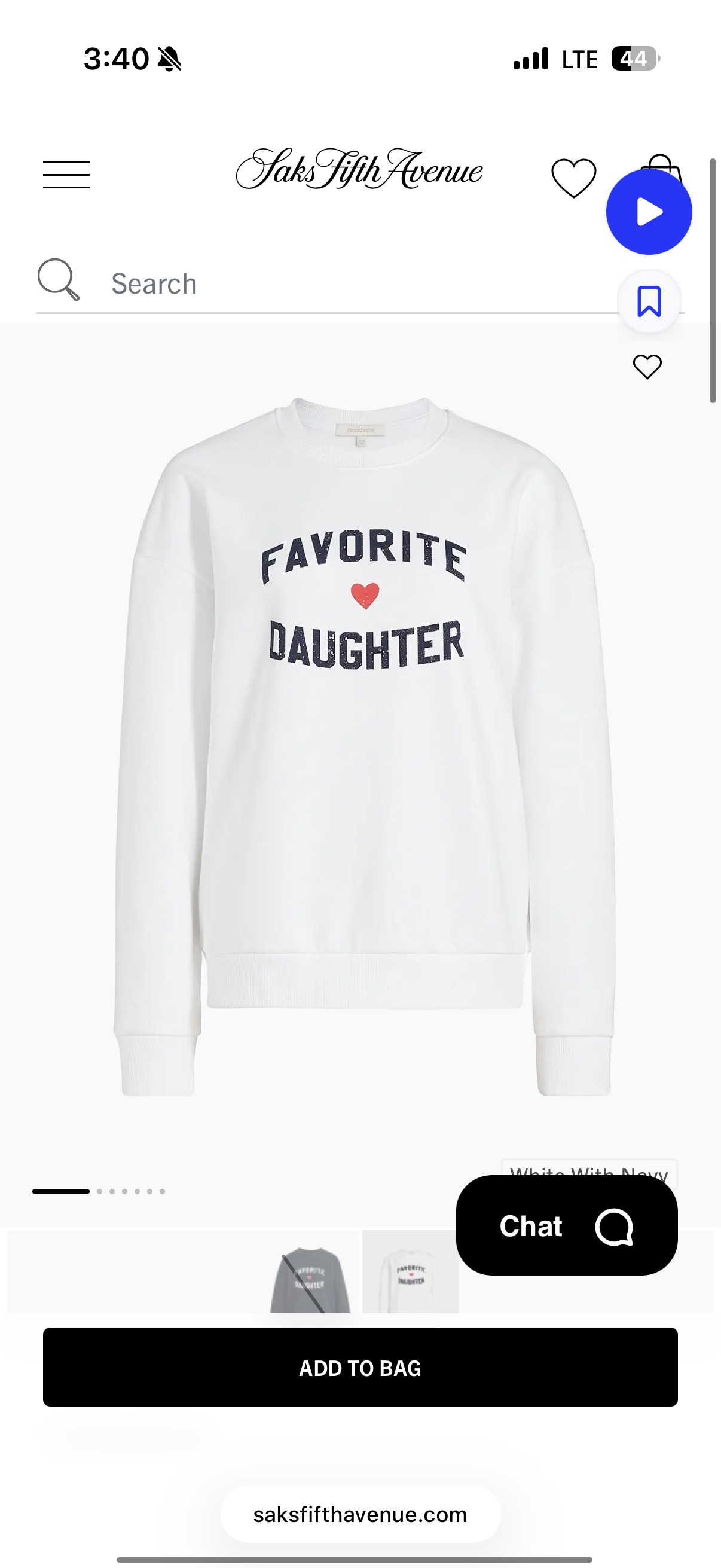 ($100) Favorite Daughter Sweatshirt White NWT