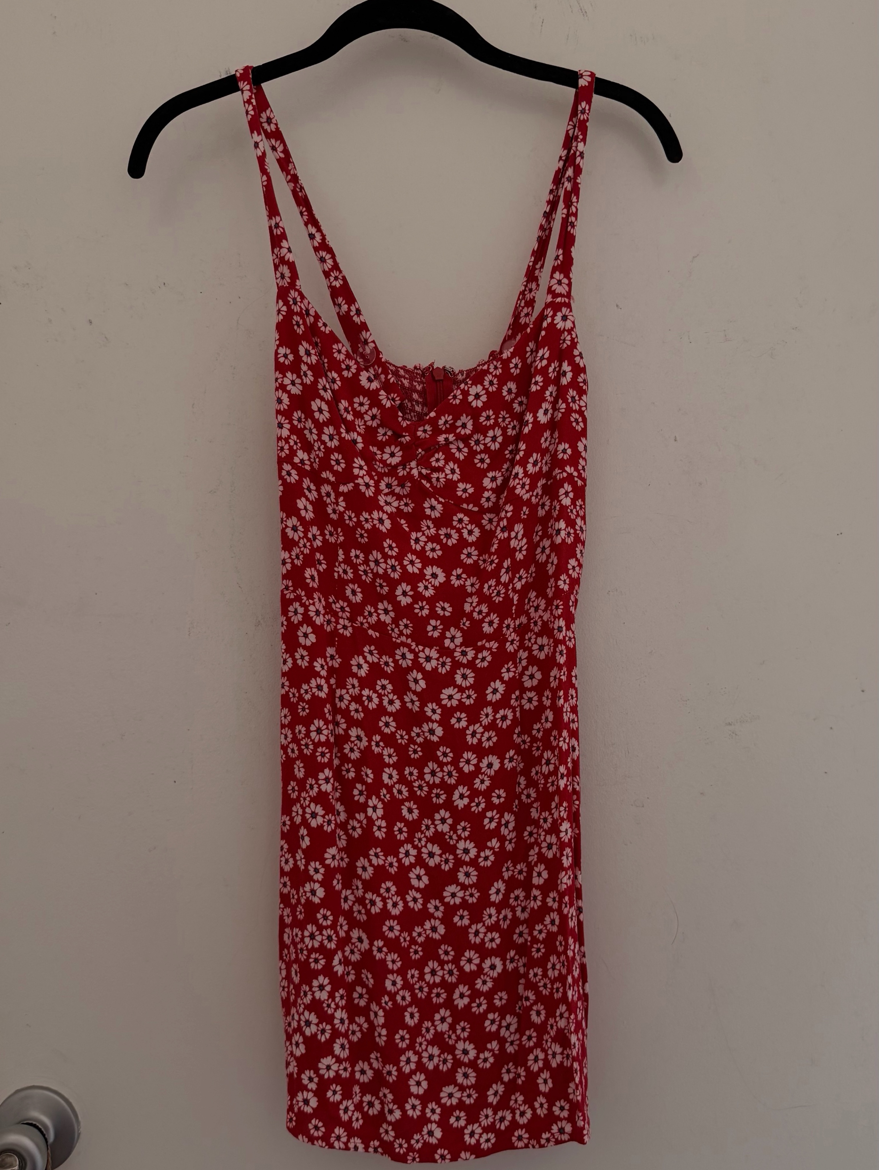 reformation red floral mini dress Rilynn Dress
