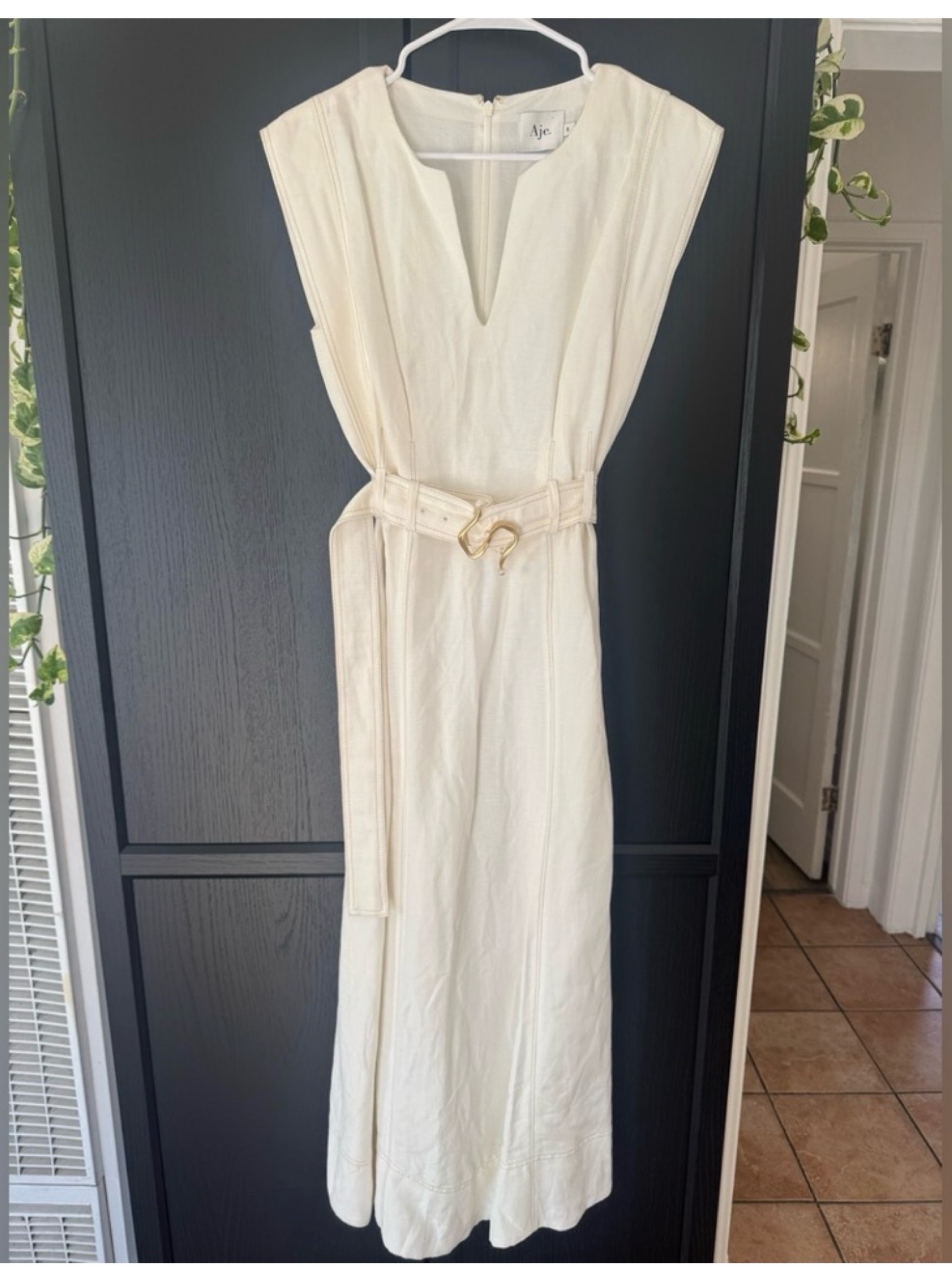 aje white linen dress Aje off white Linen Sleeveless Maxi Dress by Aje