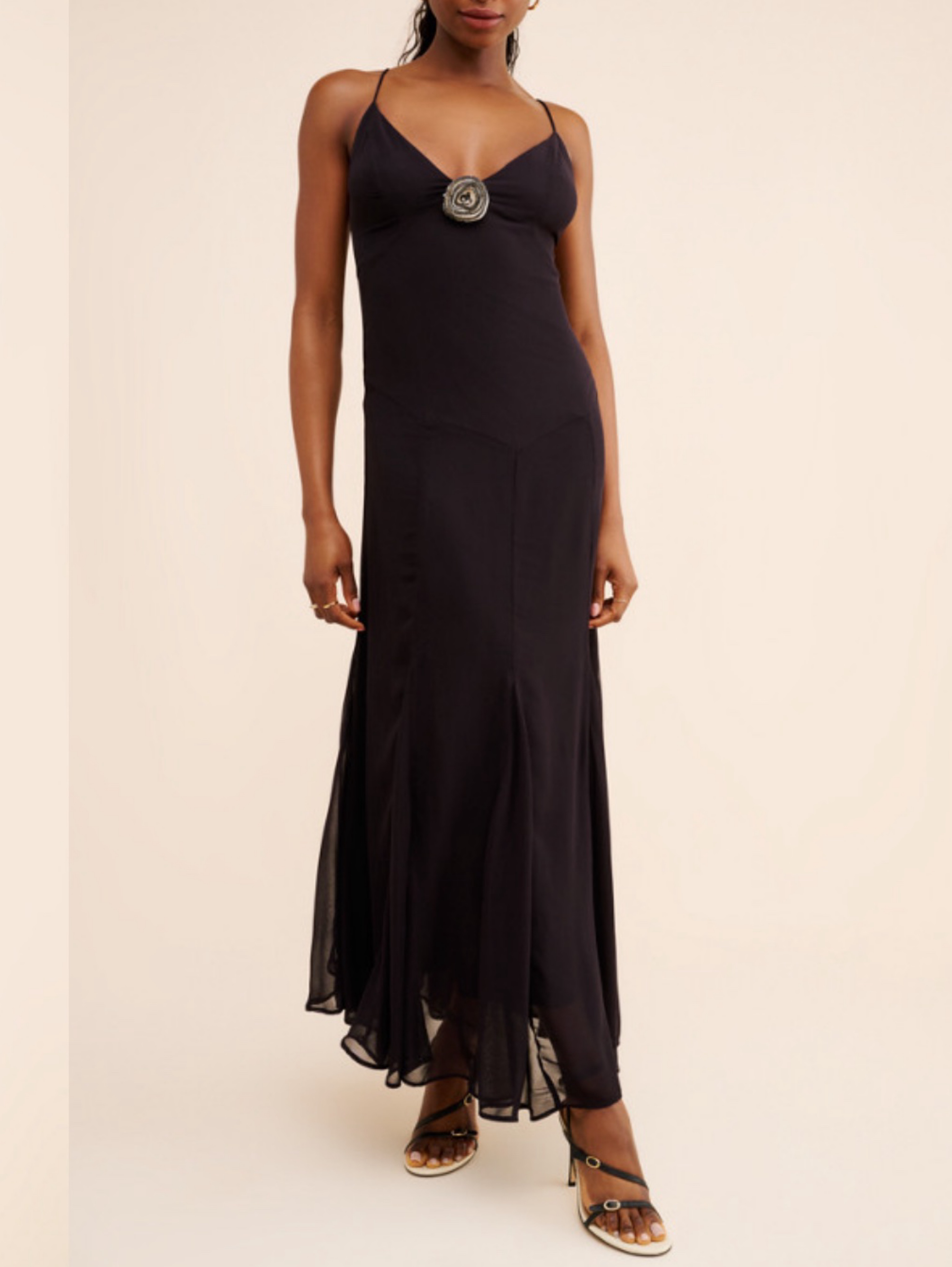 Free People Black “Sweetest Rose” Dress