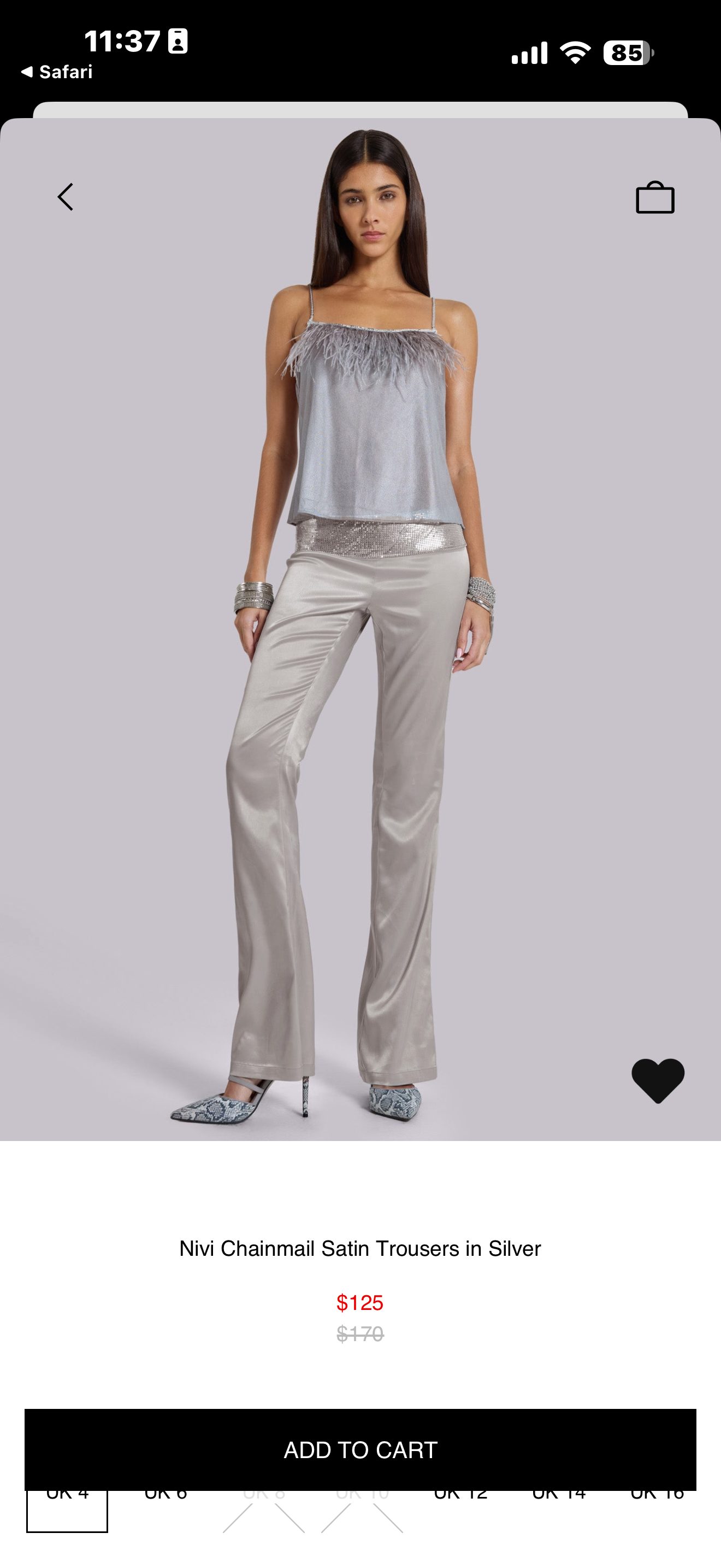 Silver Low Rise Pants