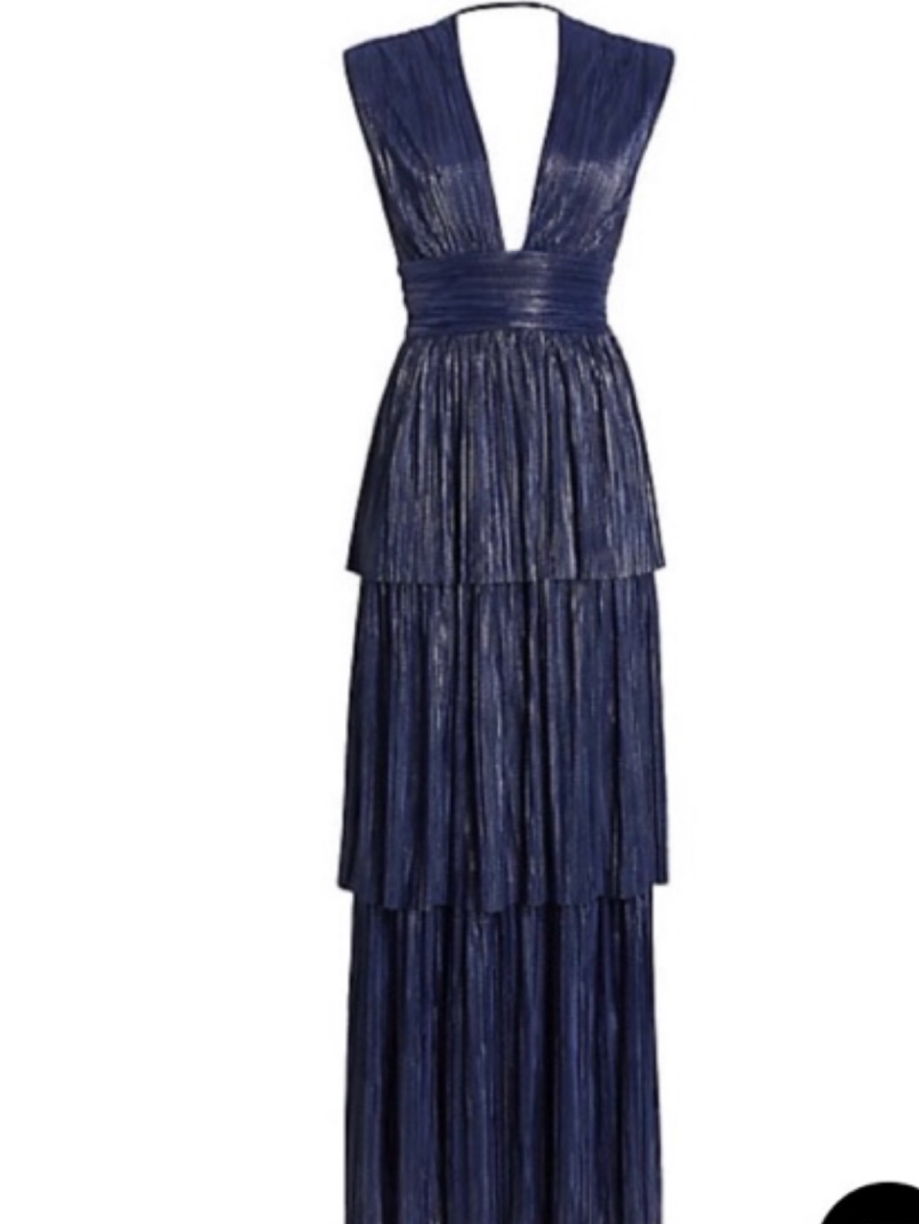 alpha pleated knit layered maxi dress by sabina musayev Blue Judith Foiled Sabina Musayev nude evening dress