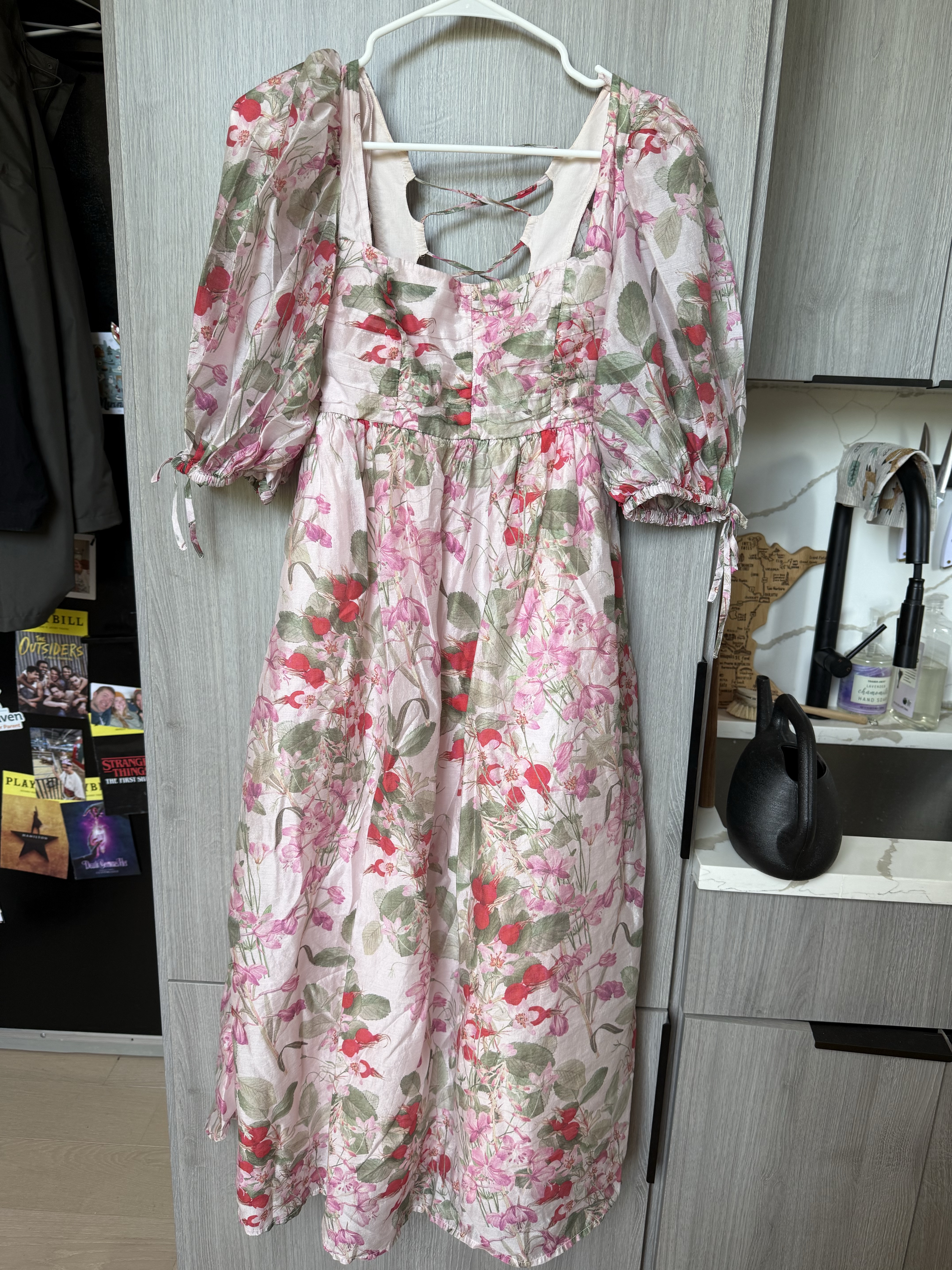 other stories pink dress Bead-Embroidery Maxi Dress - Light Pink