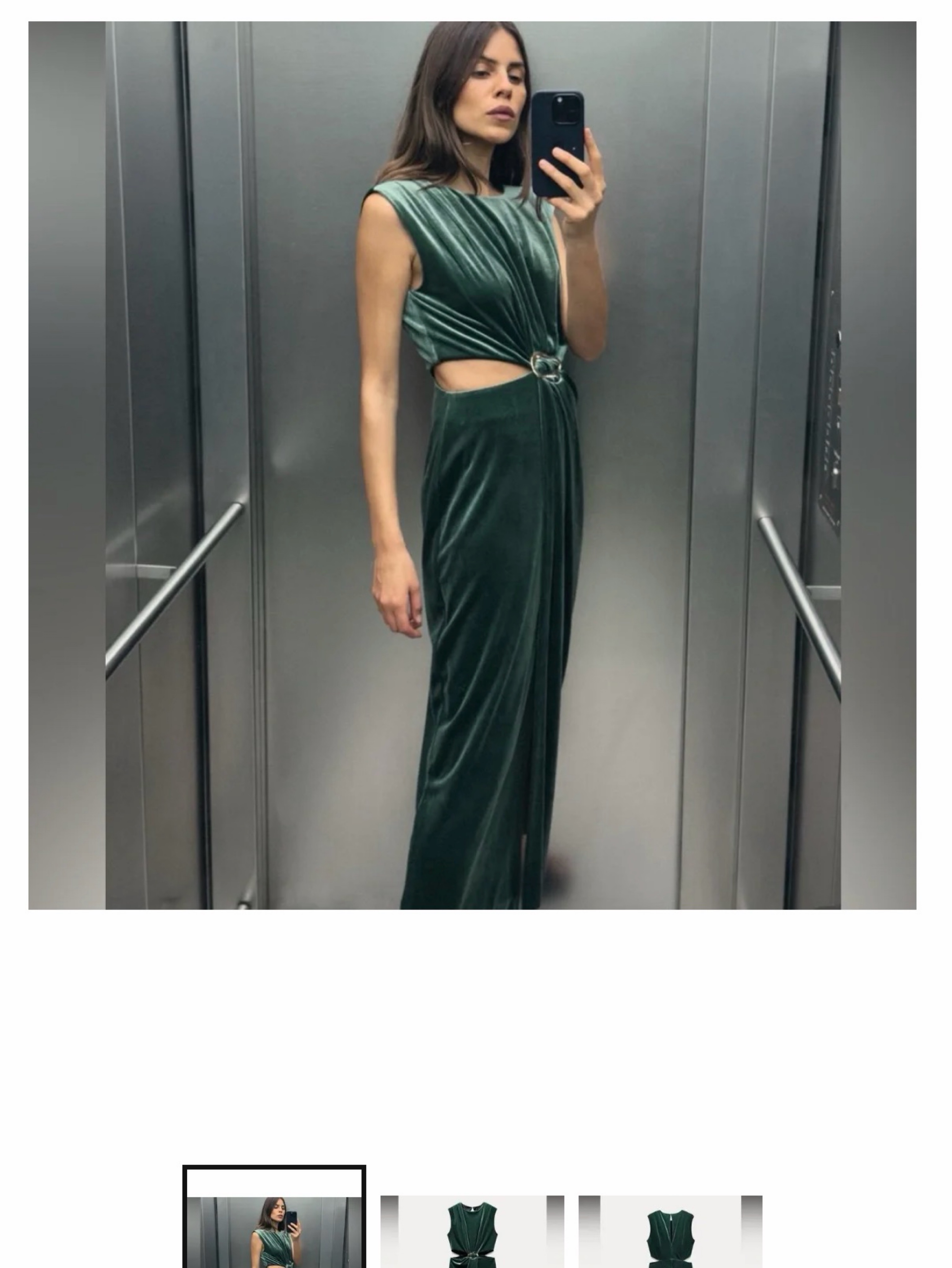 zara emerald green dress Zara Dark Green Satin Slip Midi Dress by Zara