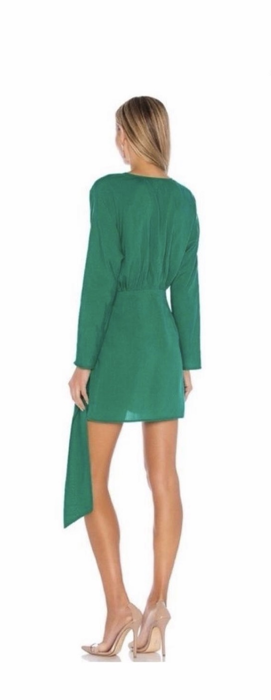 L'Academie Lorraine Mini Dress Emerald Green Wrap Clean Girl French Chic NWT S by L'Academie - Pickle L'Academie Lorraine Mini Dress Emerald Green Wrap Clean Girl French Chic NWT S by L'Academie - Pickle