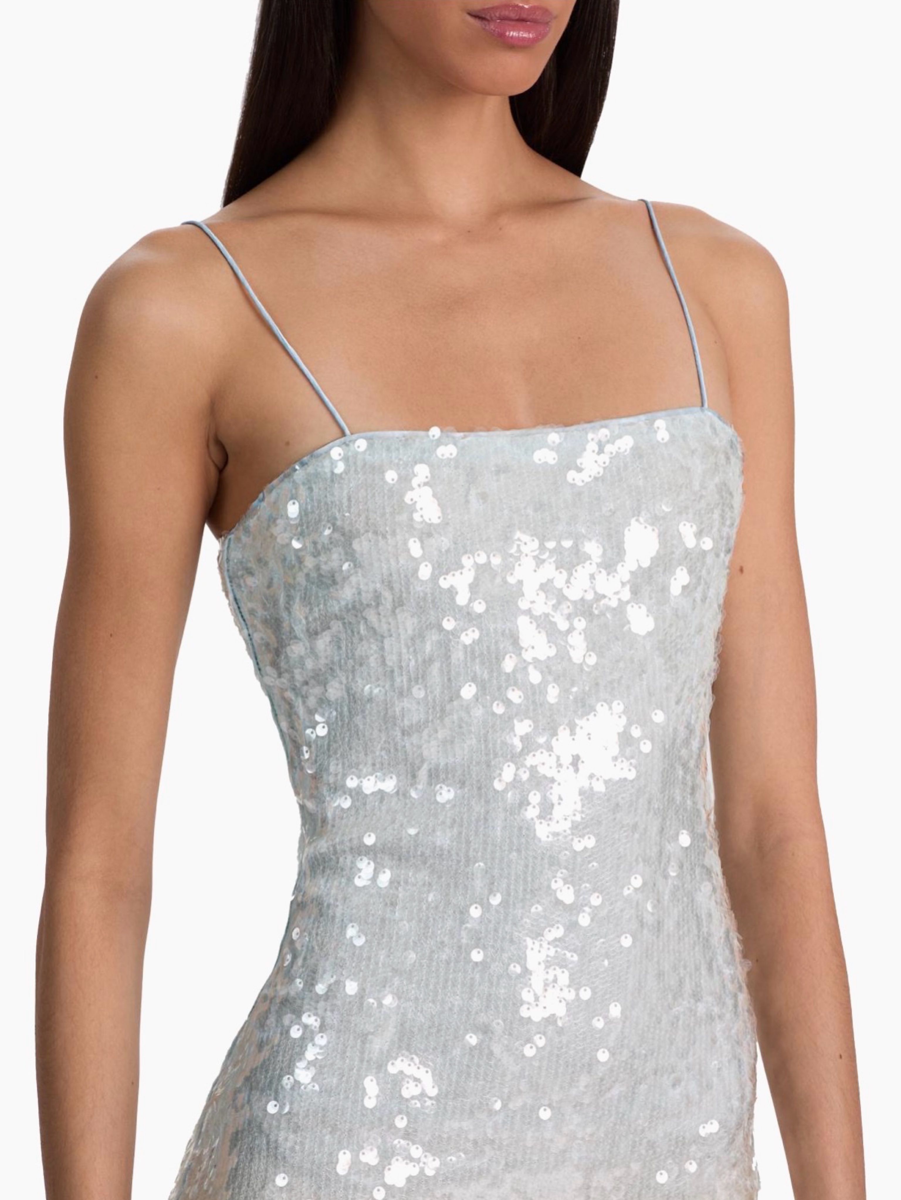 alice olivia sequin dress COLEY MINI in SILVER Alice + Olivia Fifi Sequin
