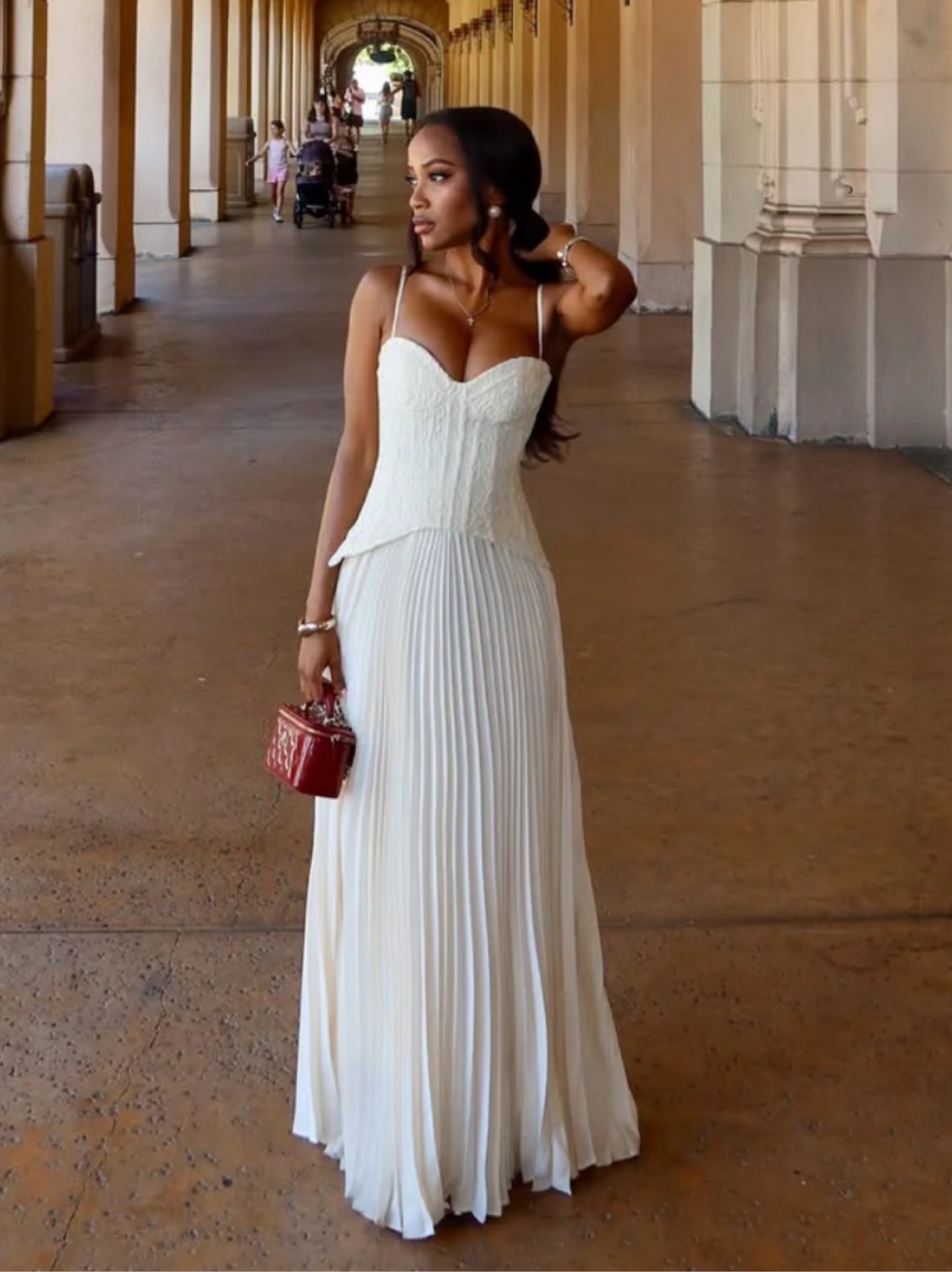 fashion nova flowy dress Daniella Lace Corset Pleated Maxi by Fashion Nova Navy blue dress