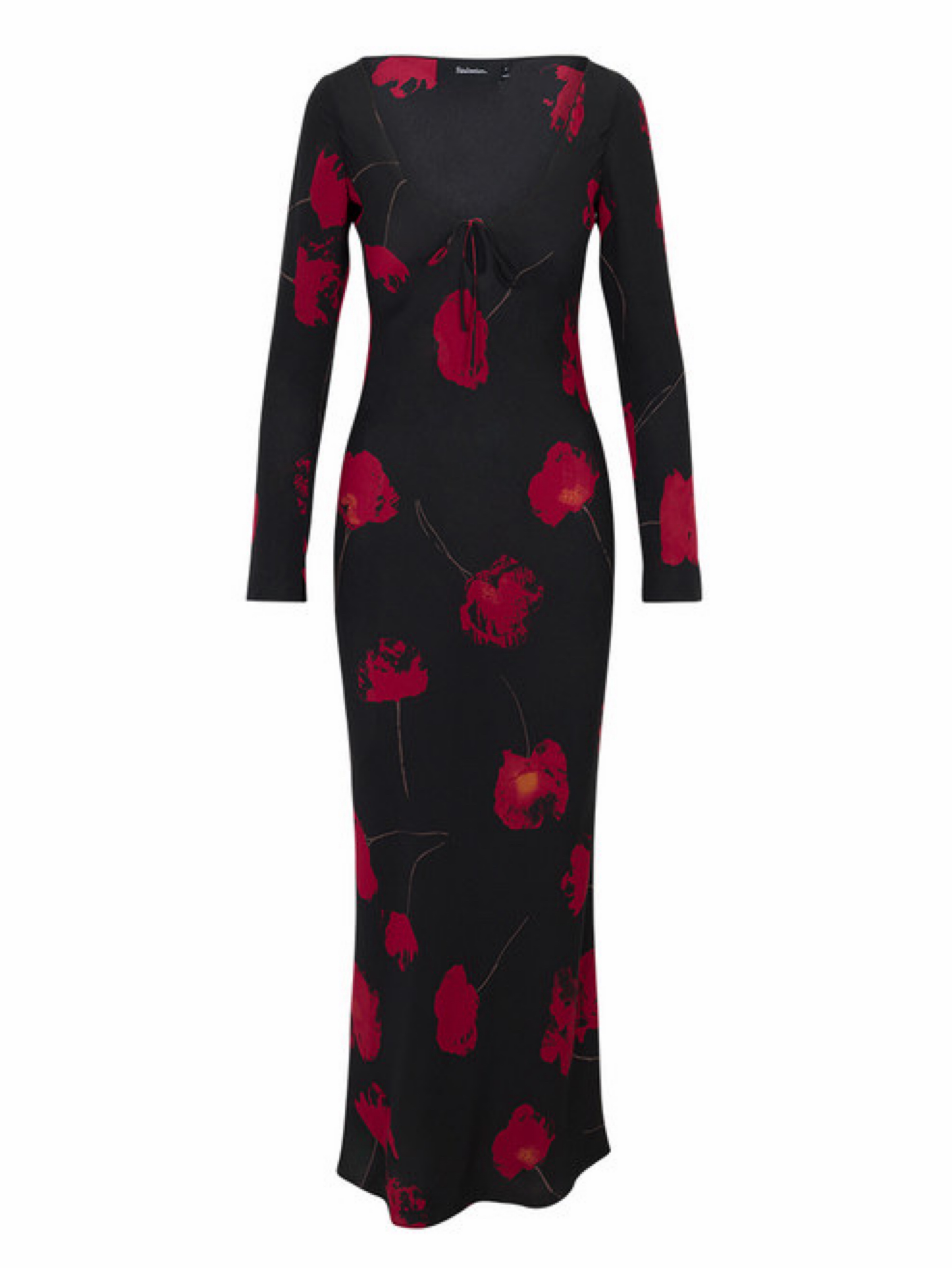 realisation par red dress long sleeve The Gia - Havana