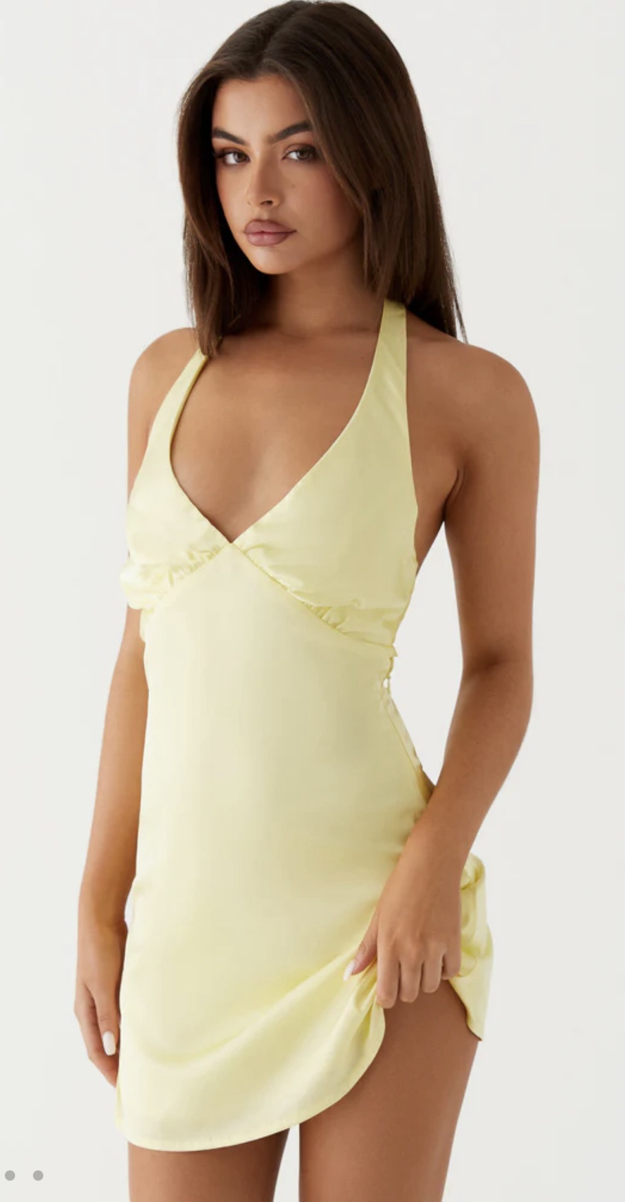 yellow satin wrap mini dress Sorority Rush Dress | Ayla Satin Mini Dress