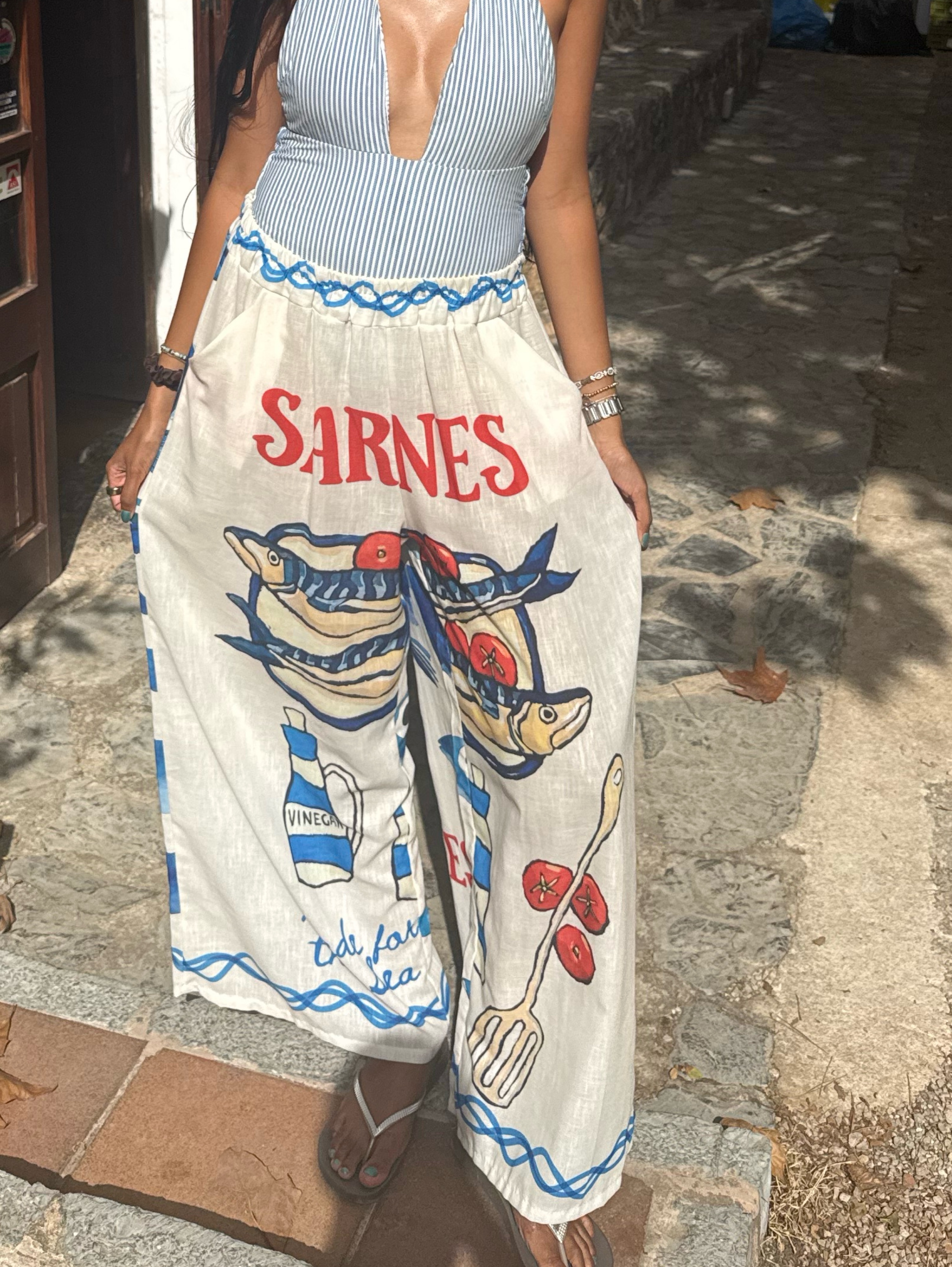 Wide leg linen sardine pants