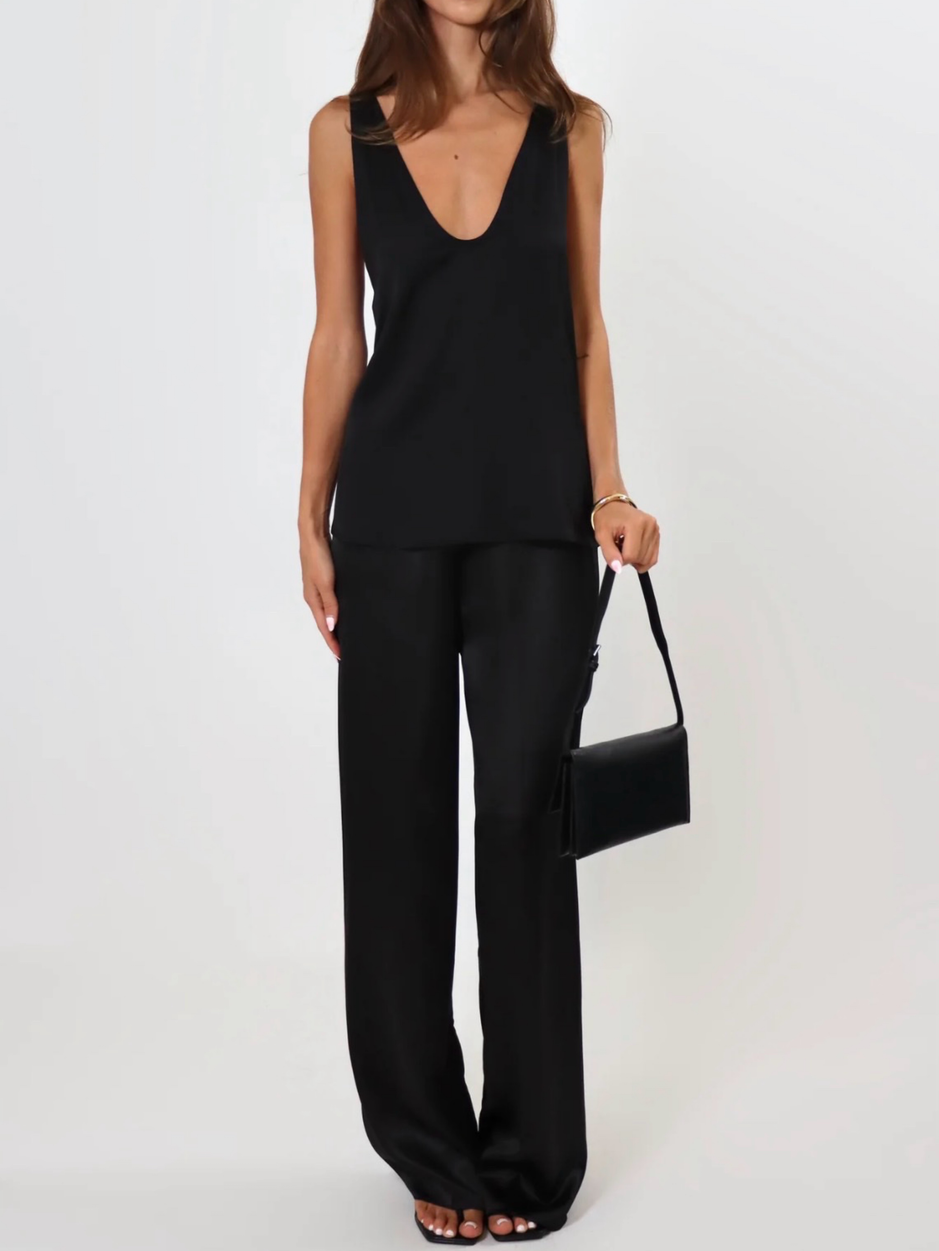 Black Satin Pant