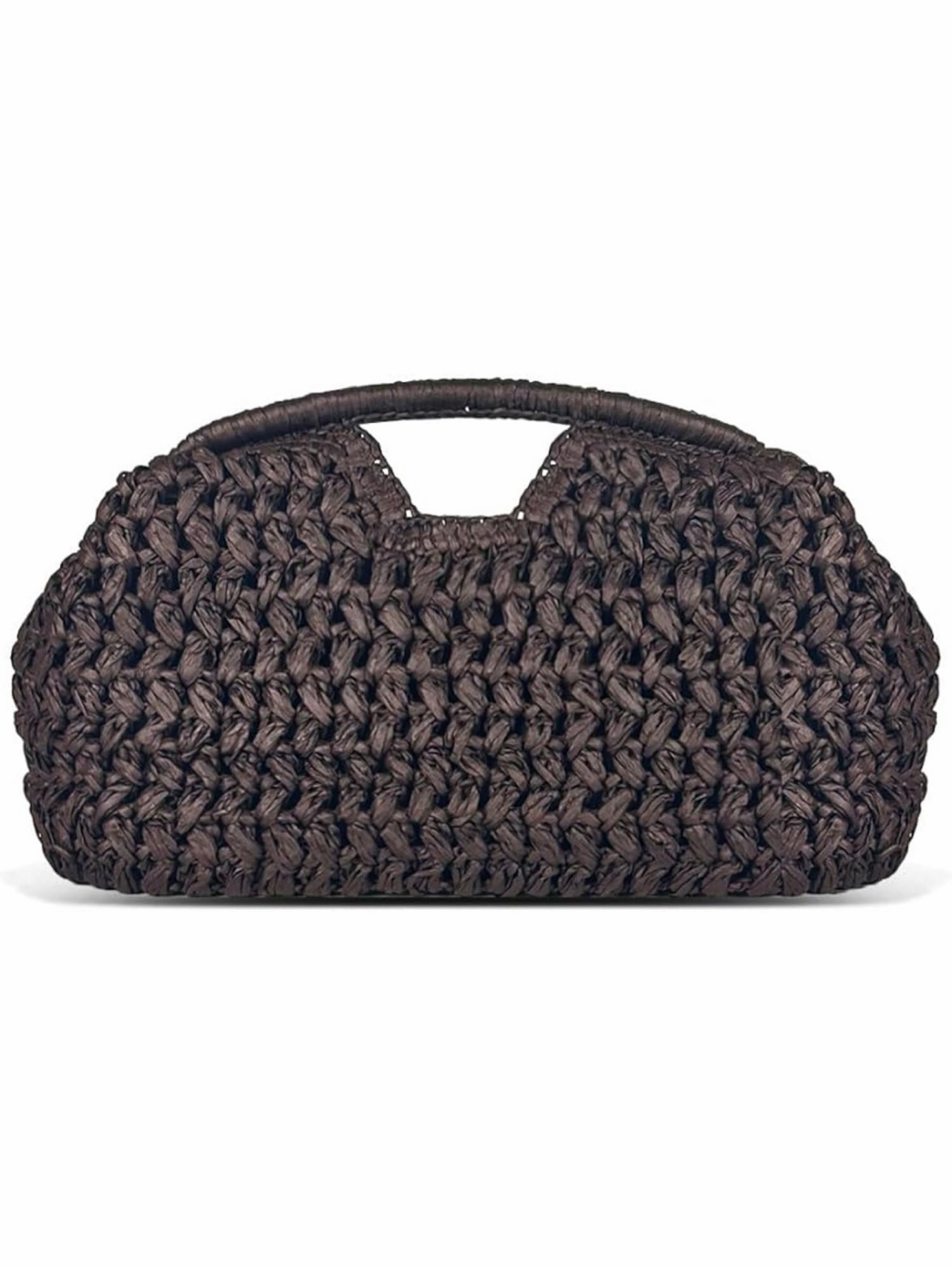 Woven Brown Oversized Clutch