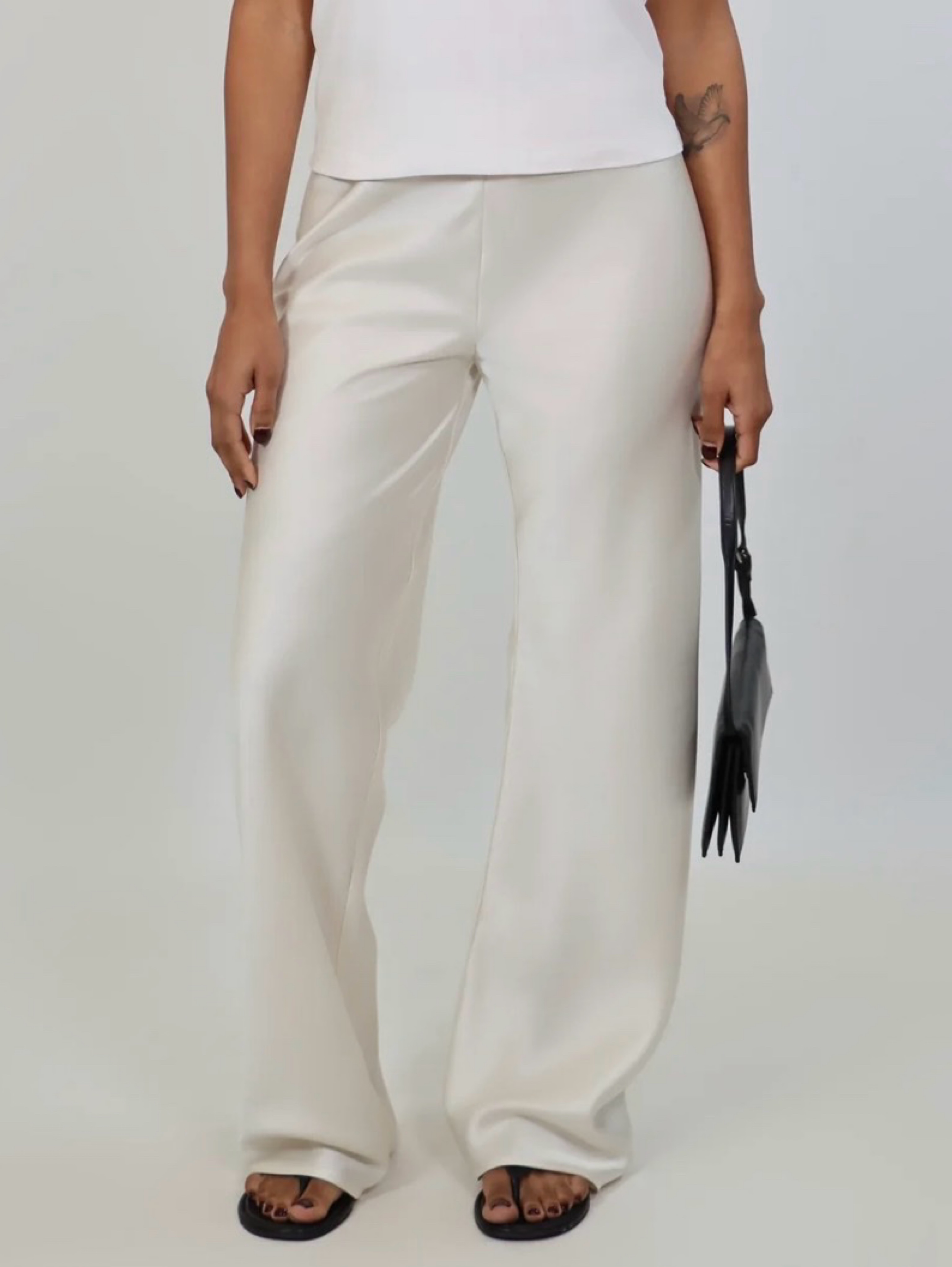 Cream Satin Pant