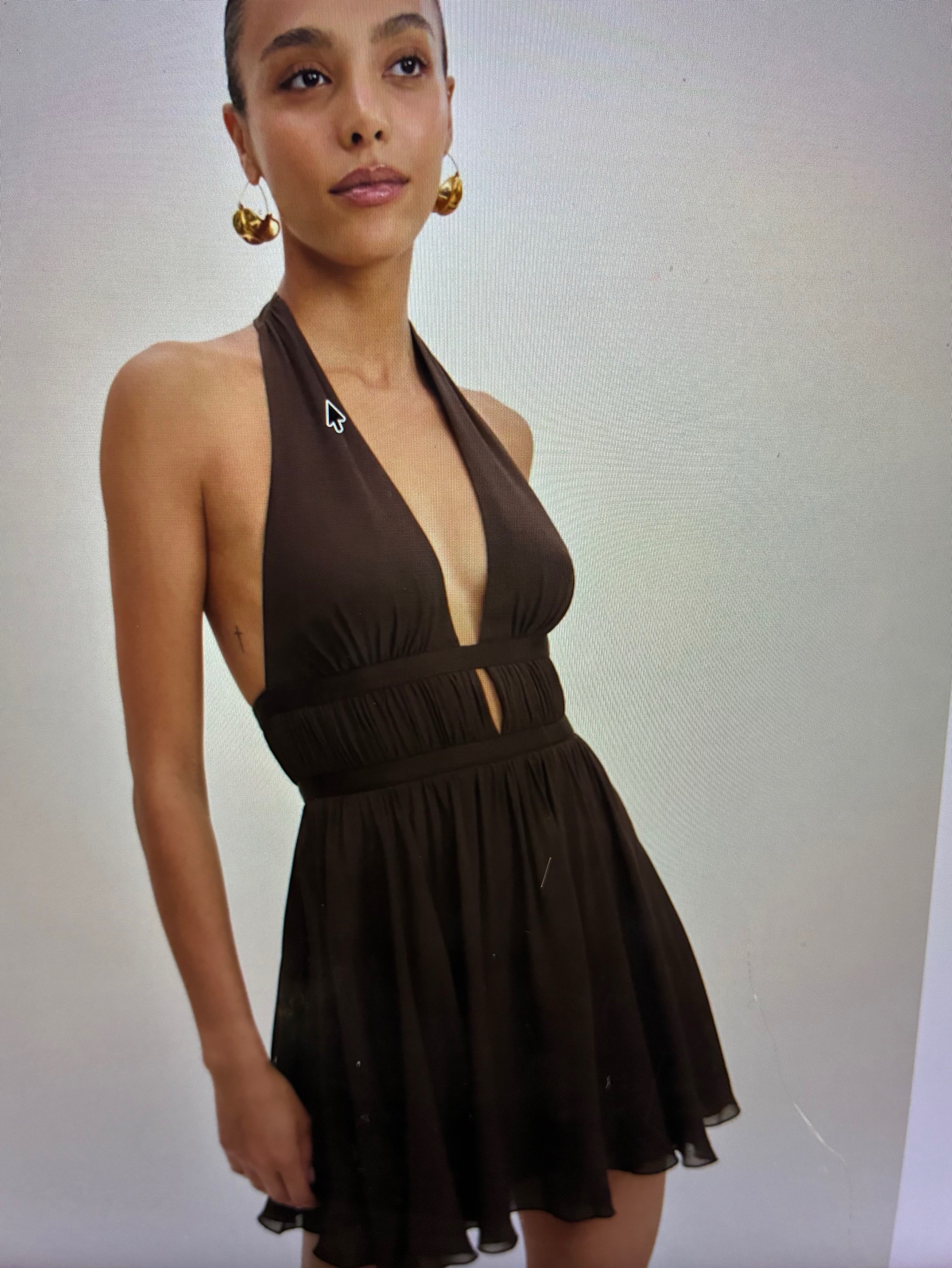 uo rosa mesh halter mini dress Halterneck by Urban Outfitters Plunging halter