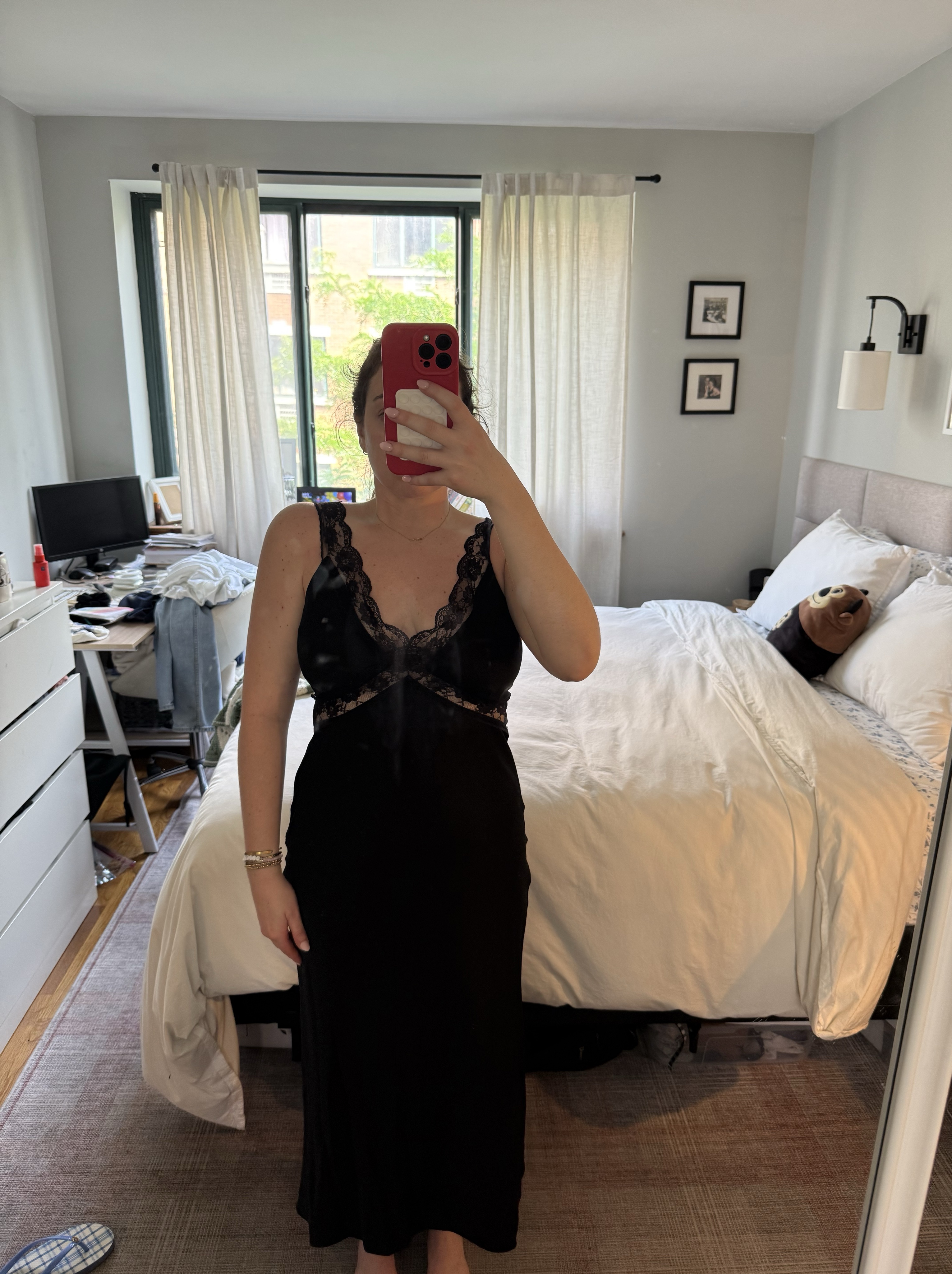 Abercrombie & Fitch Black Lace-Trim Satin Dress by Abercrombie & Fitch - Pickle Abercrombie & Fitch Black Lace-Trim Satin Dress by Abercrombie & Fitch - Pickle