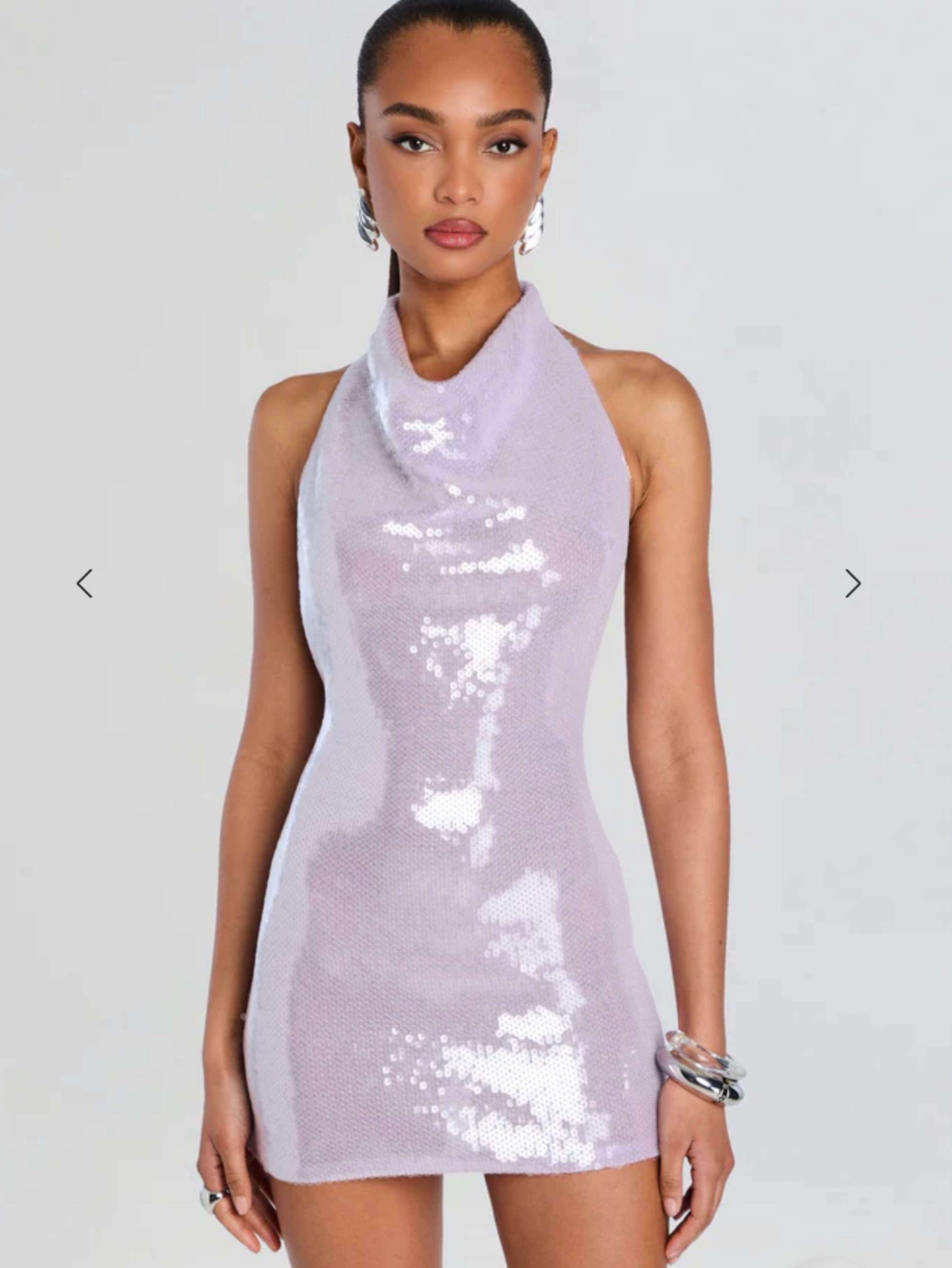 Avenya Purple Sequin Halter mini dress by Retrofete