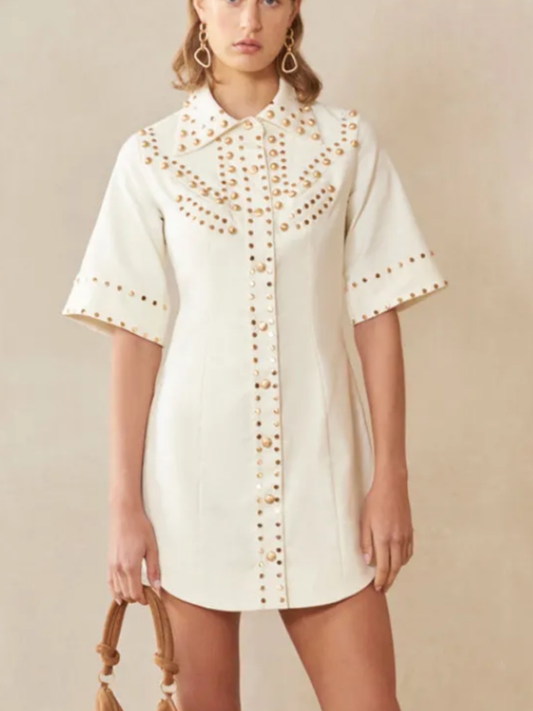 gold studded dress Cult gaia Anika by Cult Gaia Midi dress