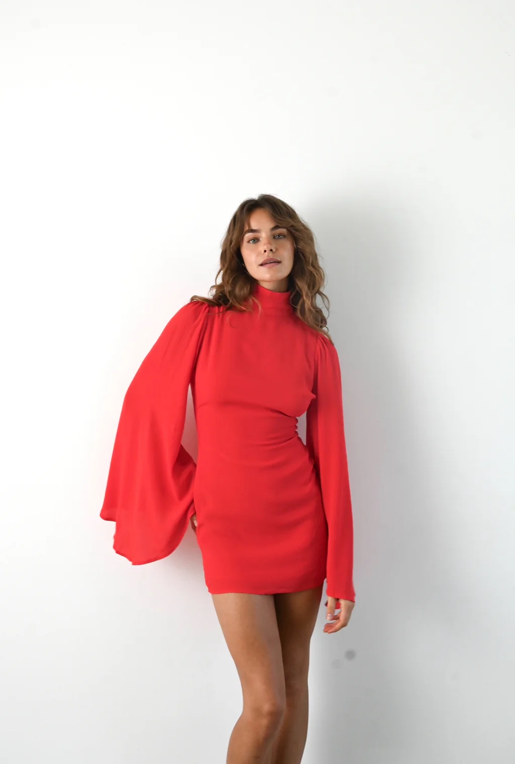 blue cocktail dress with sleeves Royal Blue Ruffle Sleeve Cocktail Dress