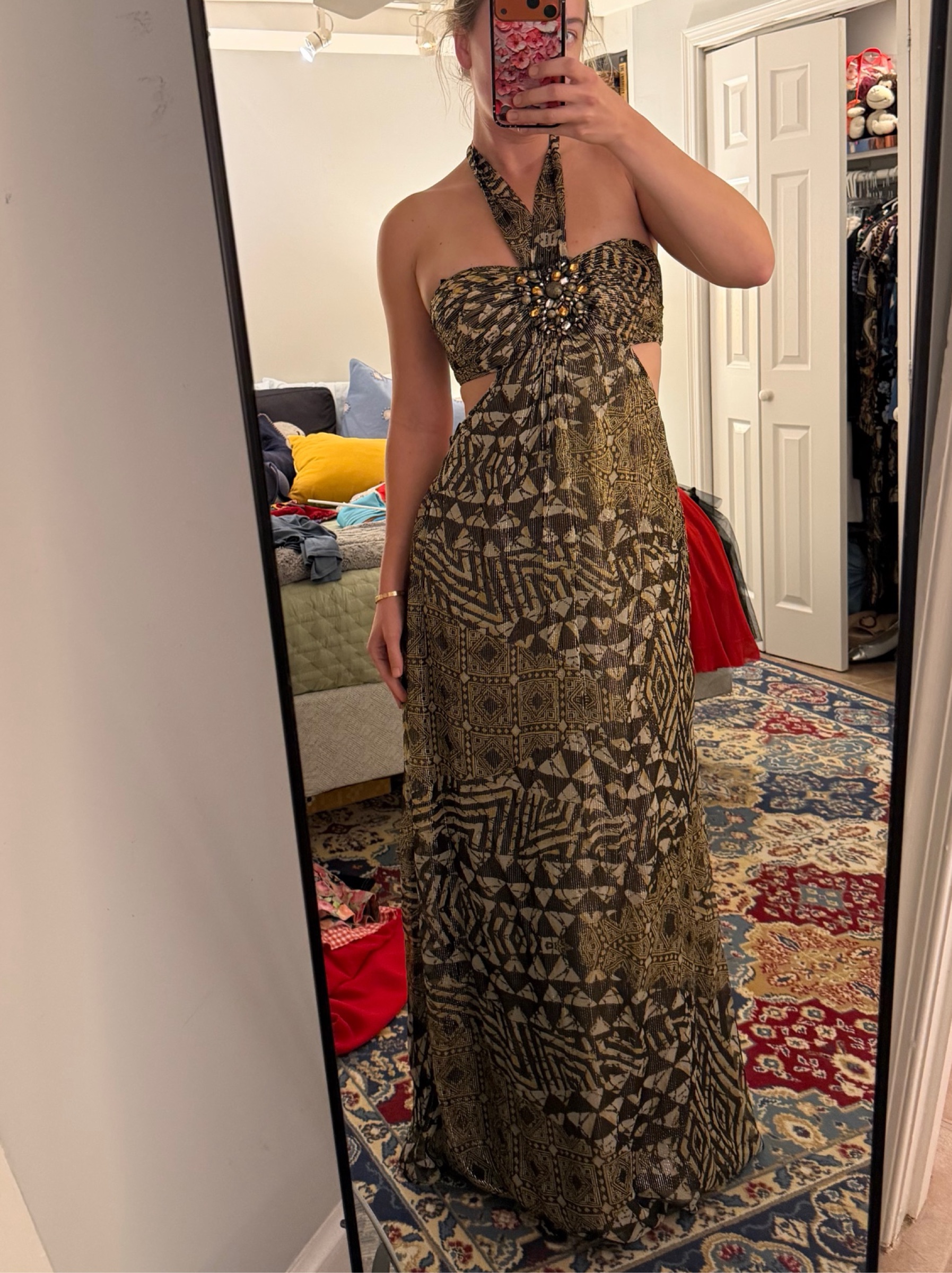 bcbg black and gold dress Maxazria Patterned Halter by BCBG Maxazria summer wedding dress