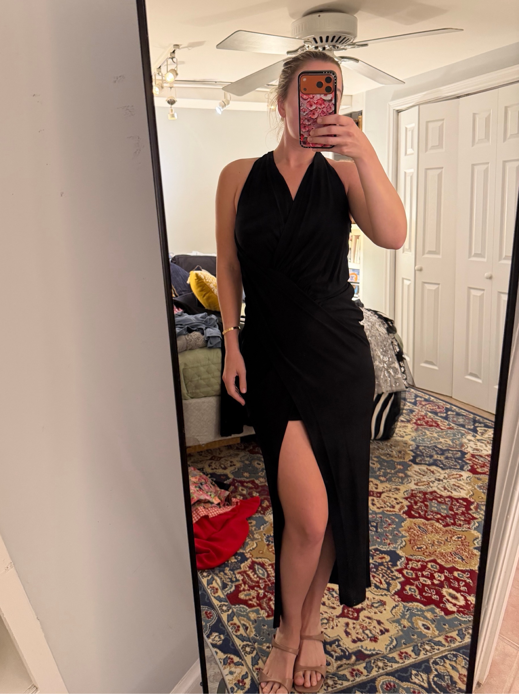 HAUTE HIPPIE Black Halter Maxi Dress by Haute Hippie