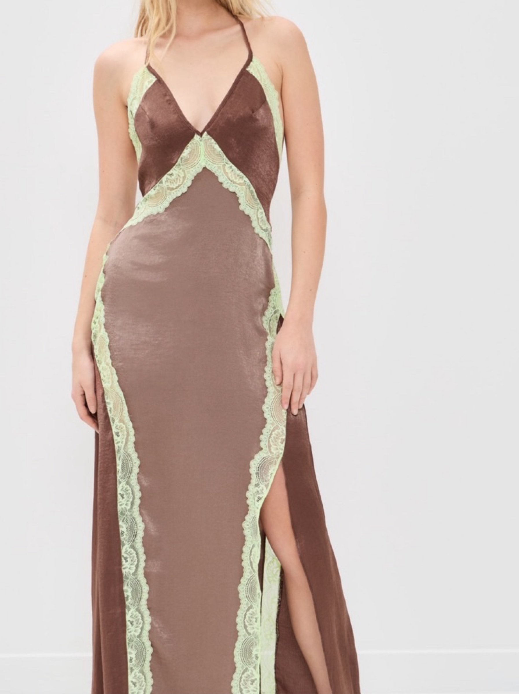 free people lace halter dress Brown Maxi by Free People Aug25-flow