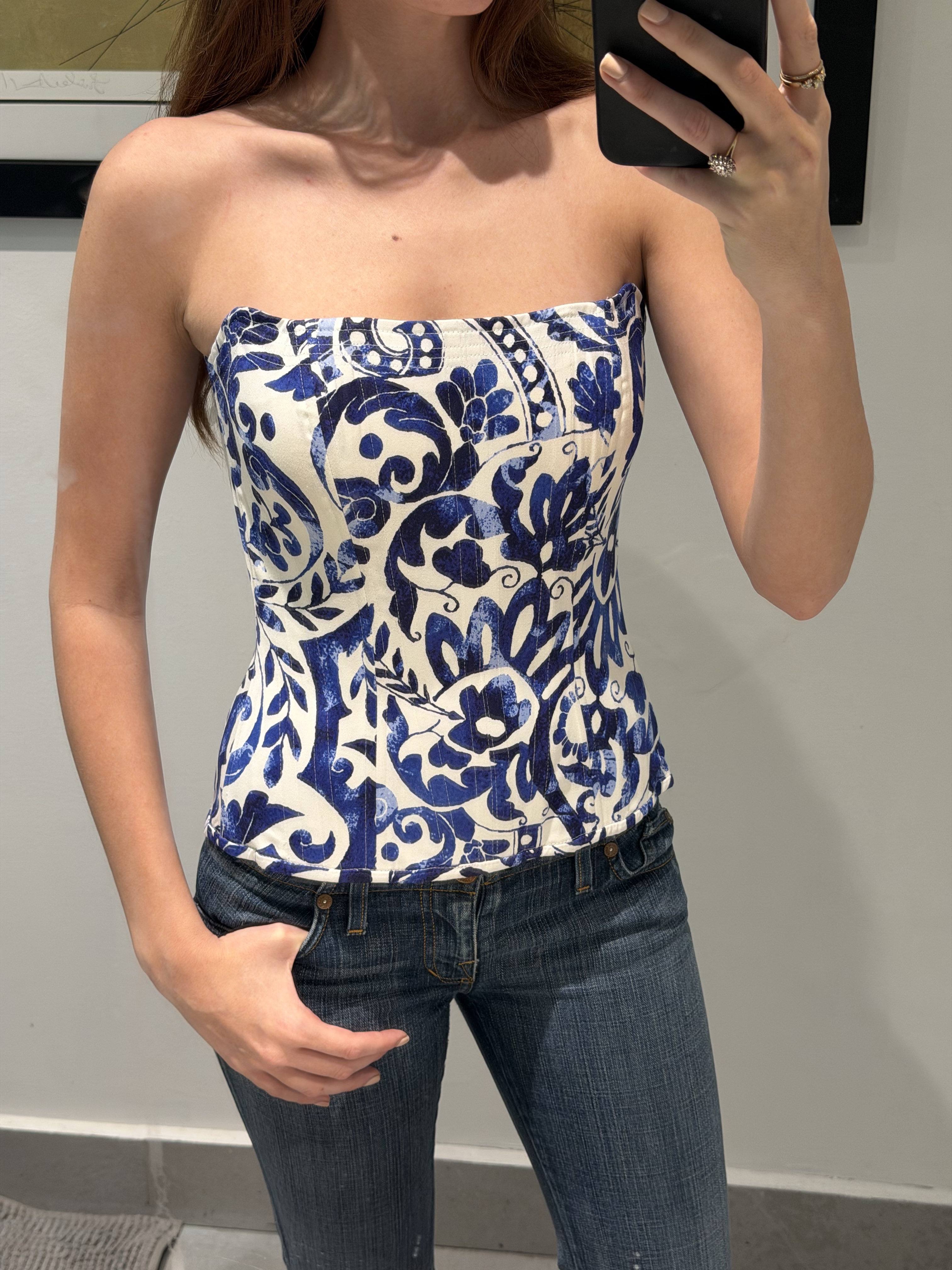 Cavalli Inspired Floral Corset