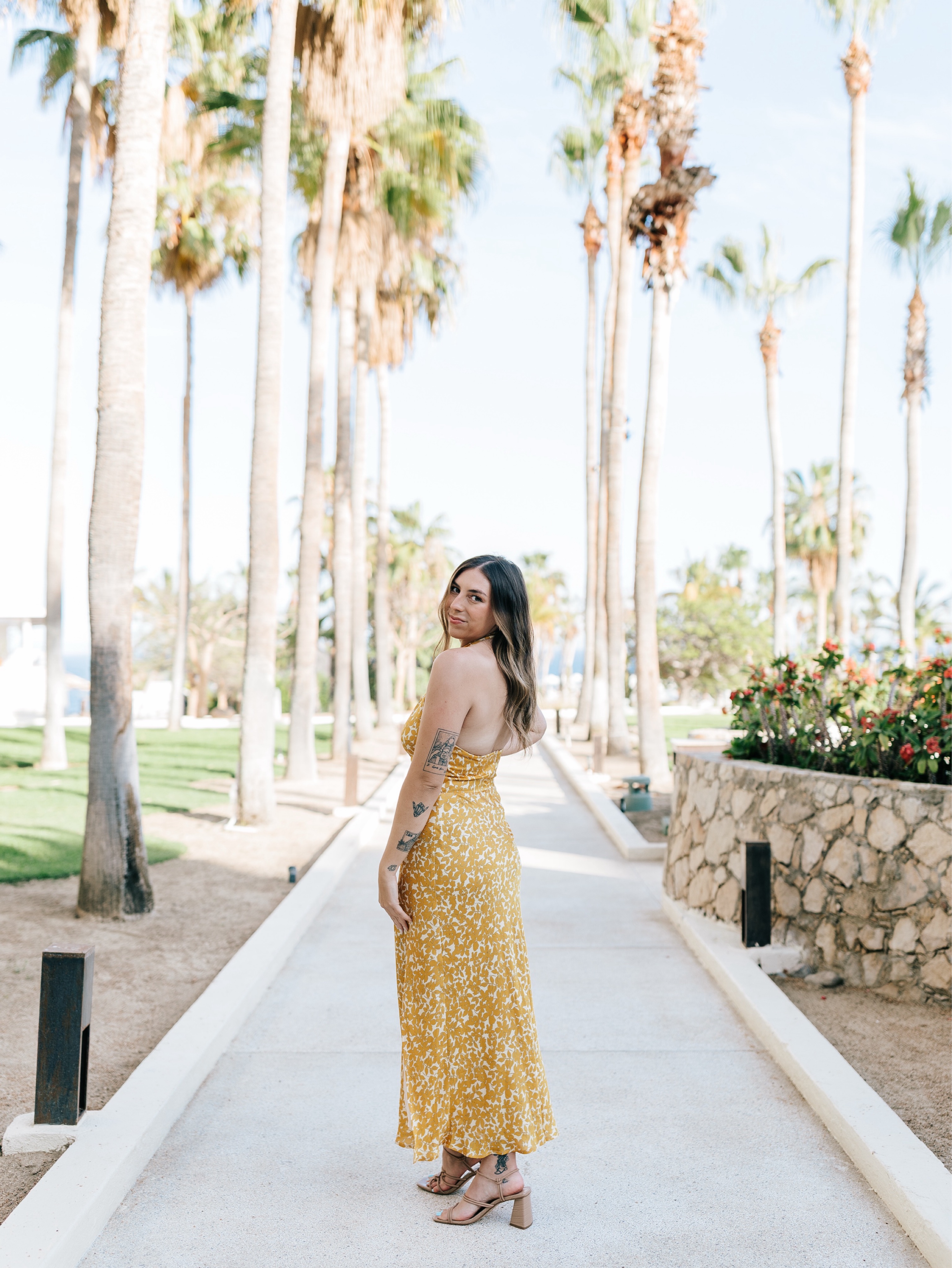 astr the label gold dress ASTR the Label Elynor Dress in Gold Floral