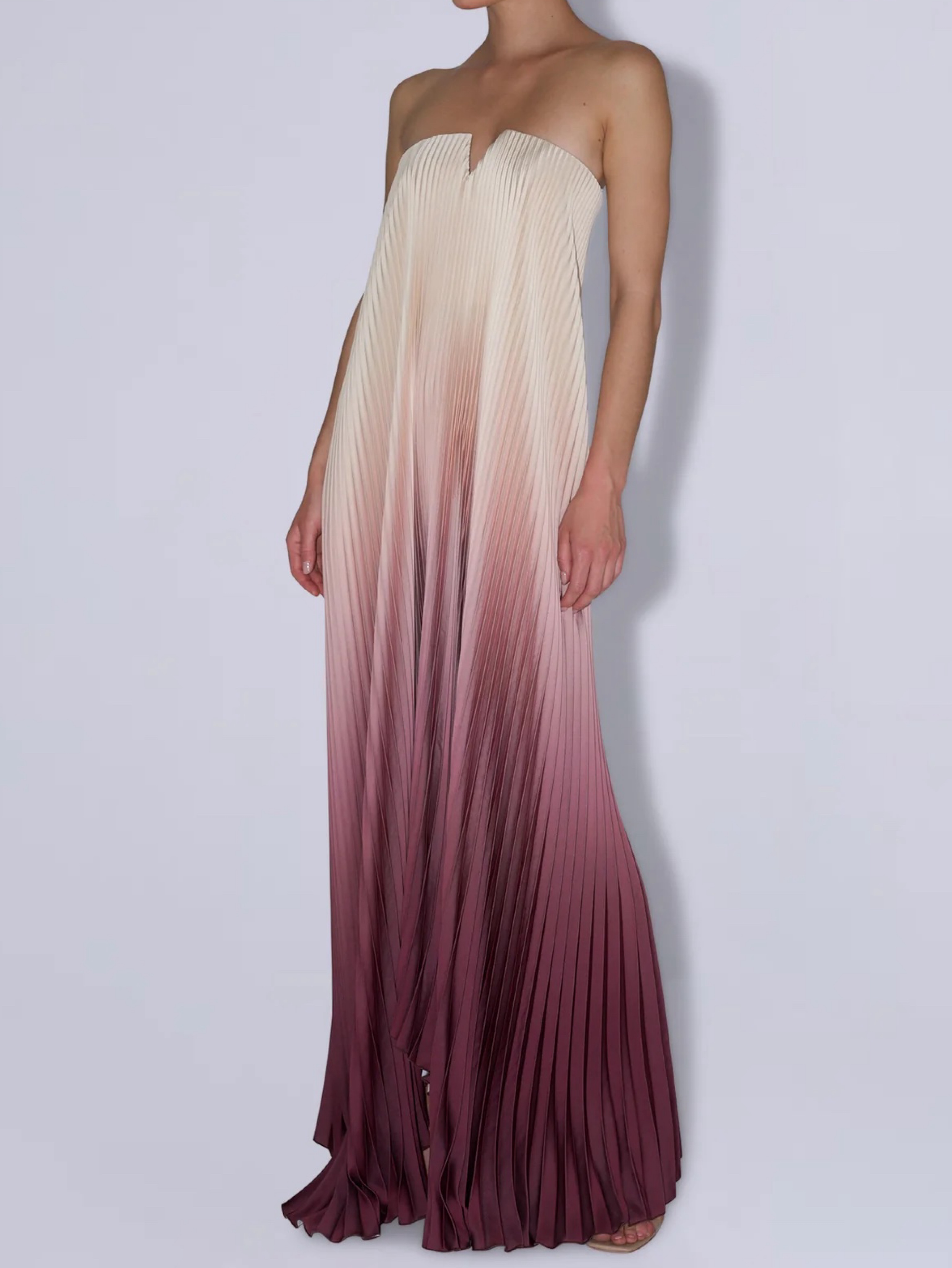 L'IDÉE Black Tie Strapless Maxi Gown in Soufflé