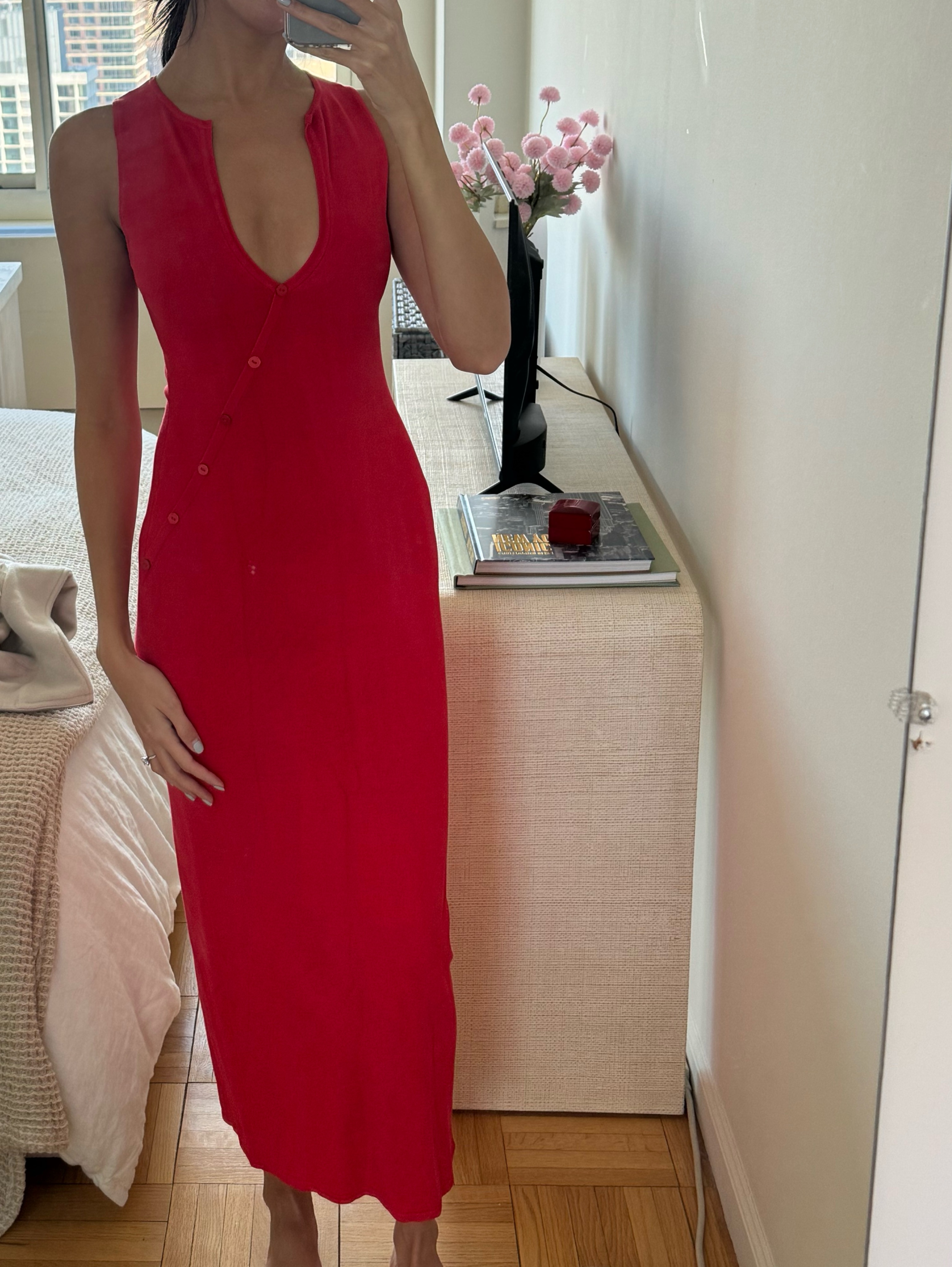 Meshki Cherry Red Midi Dress