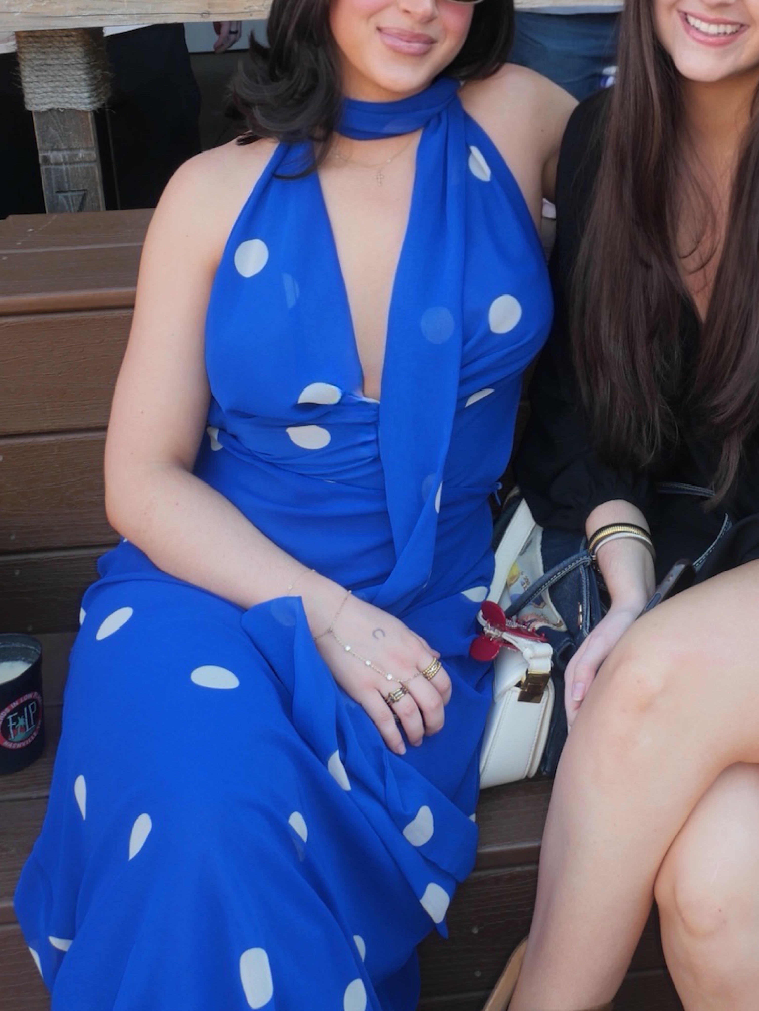 zara maxi dress blue PRINTED HALTER LONG DRESS - Blues