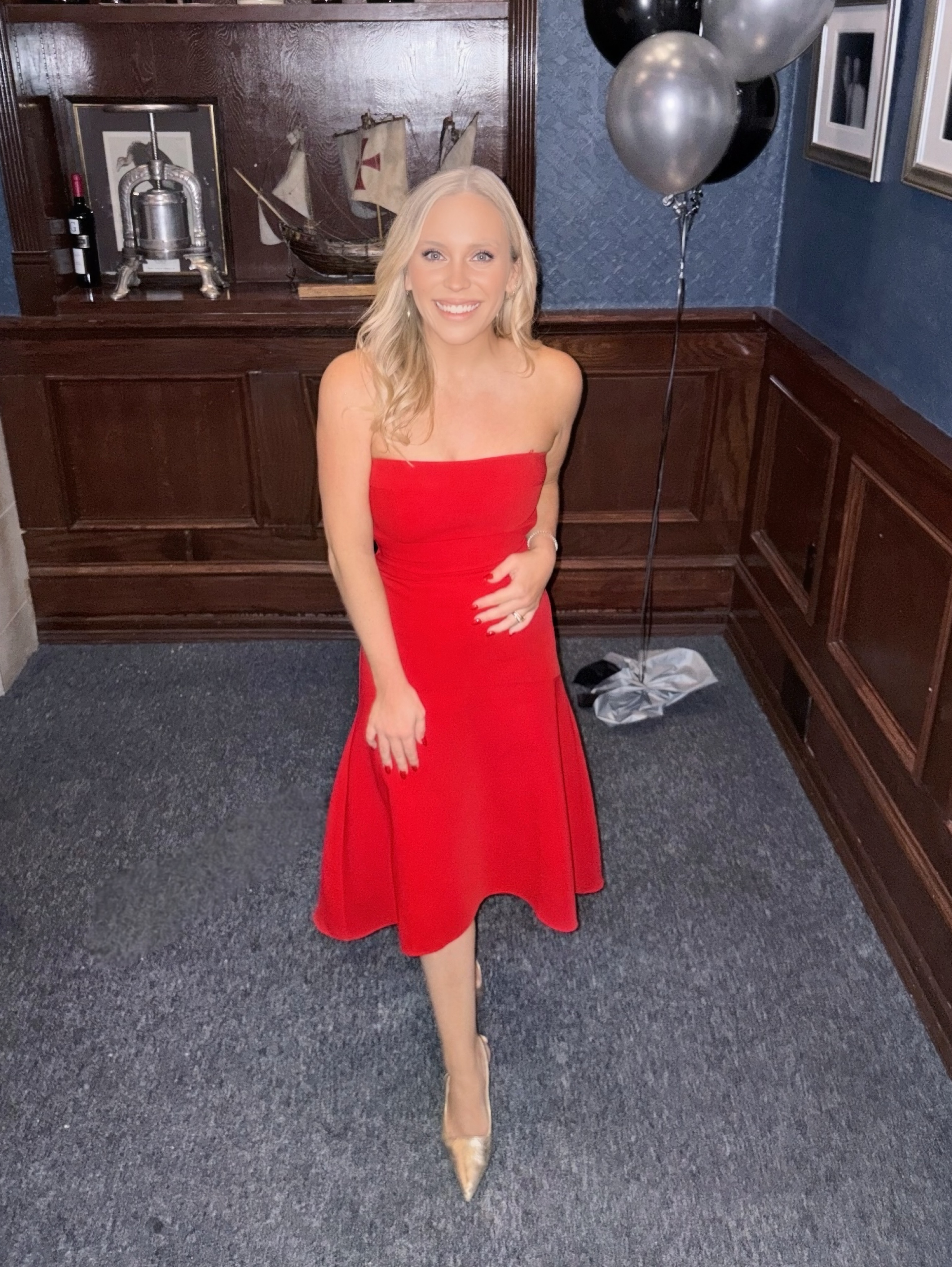 amanda uprichard red strapless dress Amanda Uprichard Red Midi Dress by Amanda Uprichard