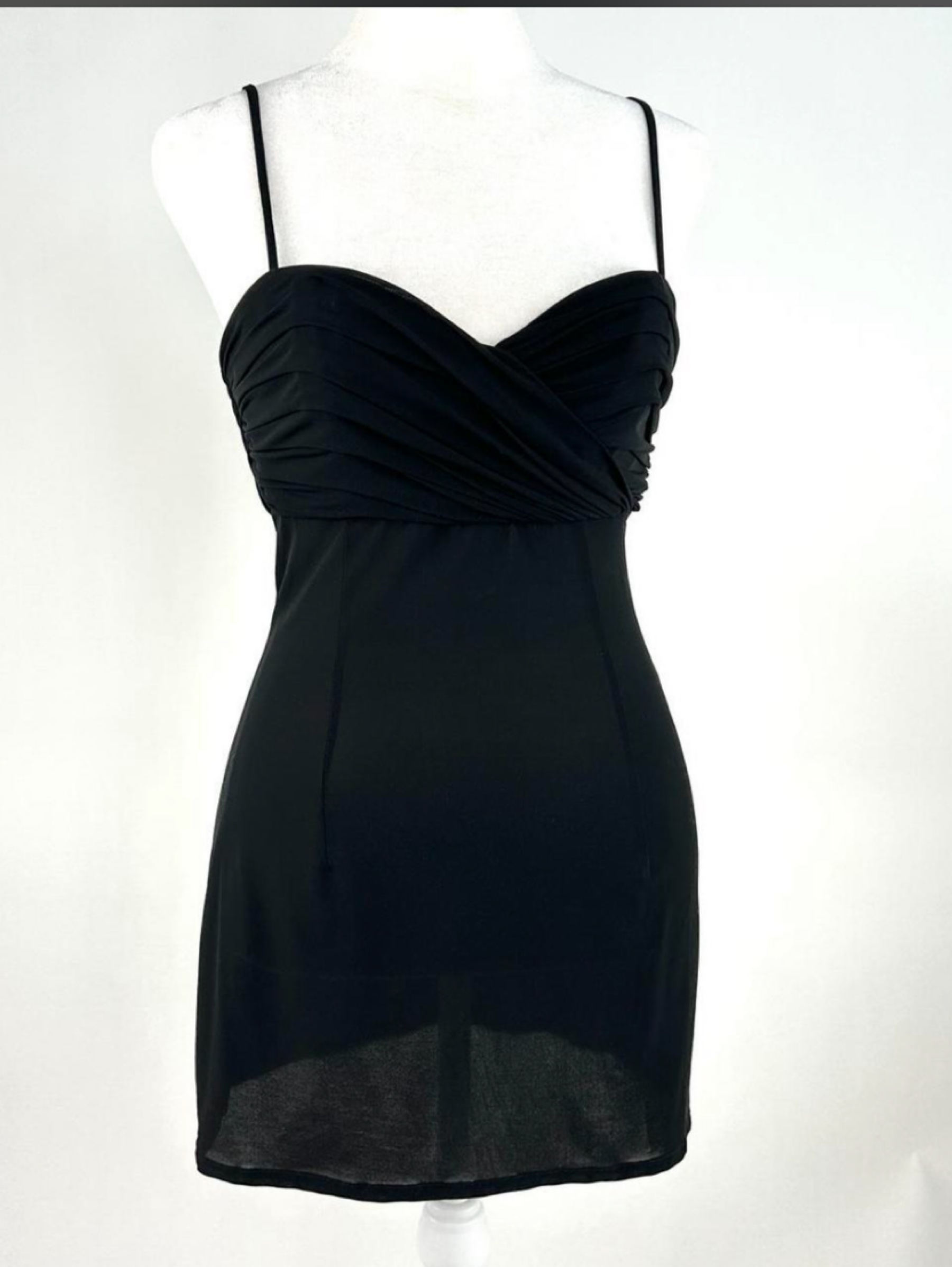 Christian Dior ビーズ装飾 キャミソール ブラック ヴィンテージ Vintage 90s Christian Dior Sheer Black Mini Dress by Christian