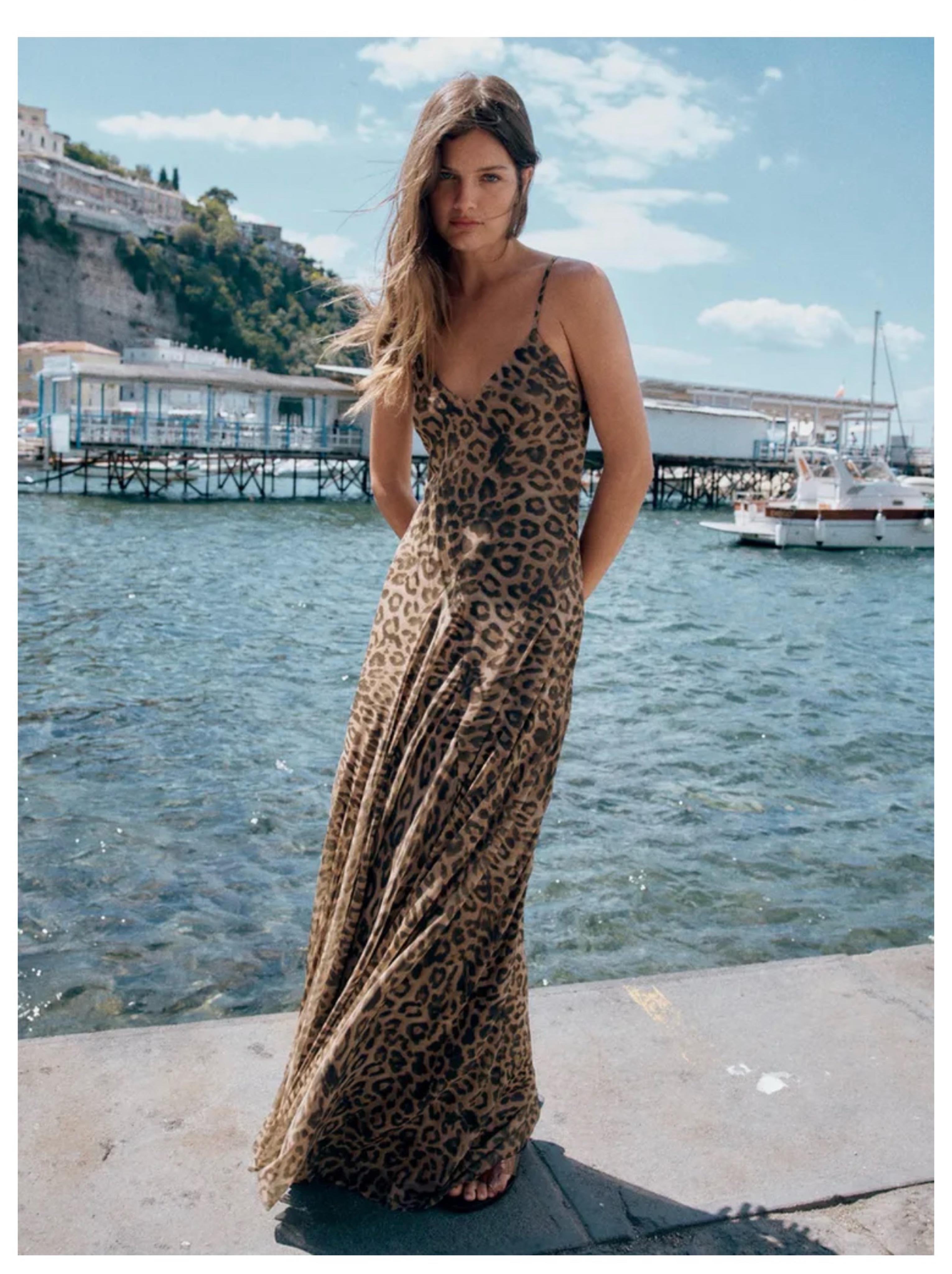 animal print maxi dress zara LONG SLEEVE RUCHED T-SHIRT