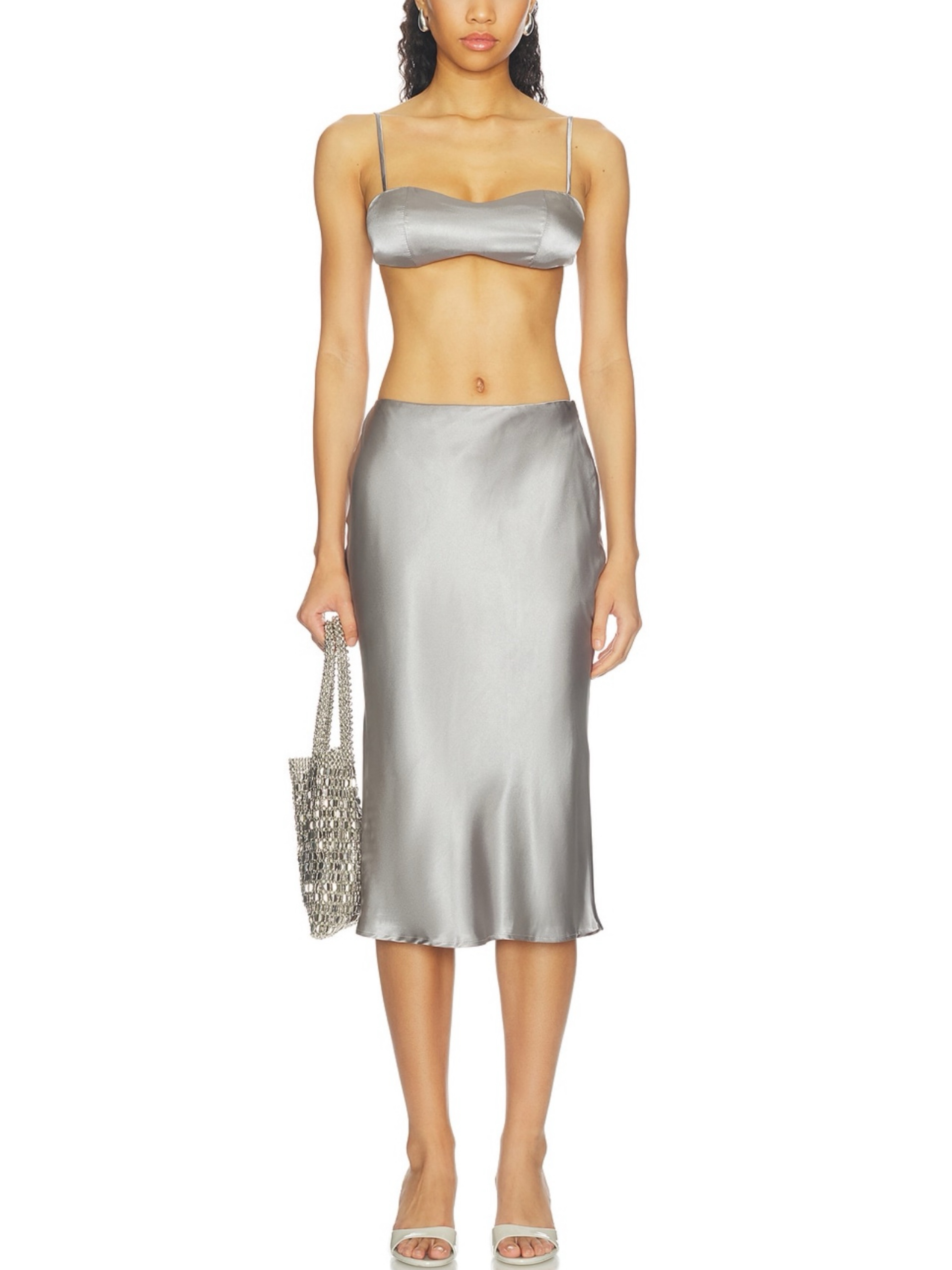 Revolve Midi skirt set in Gunmetal