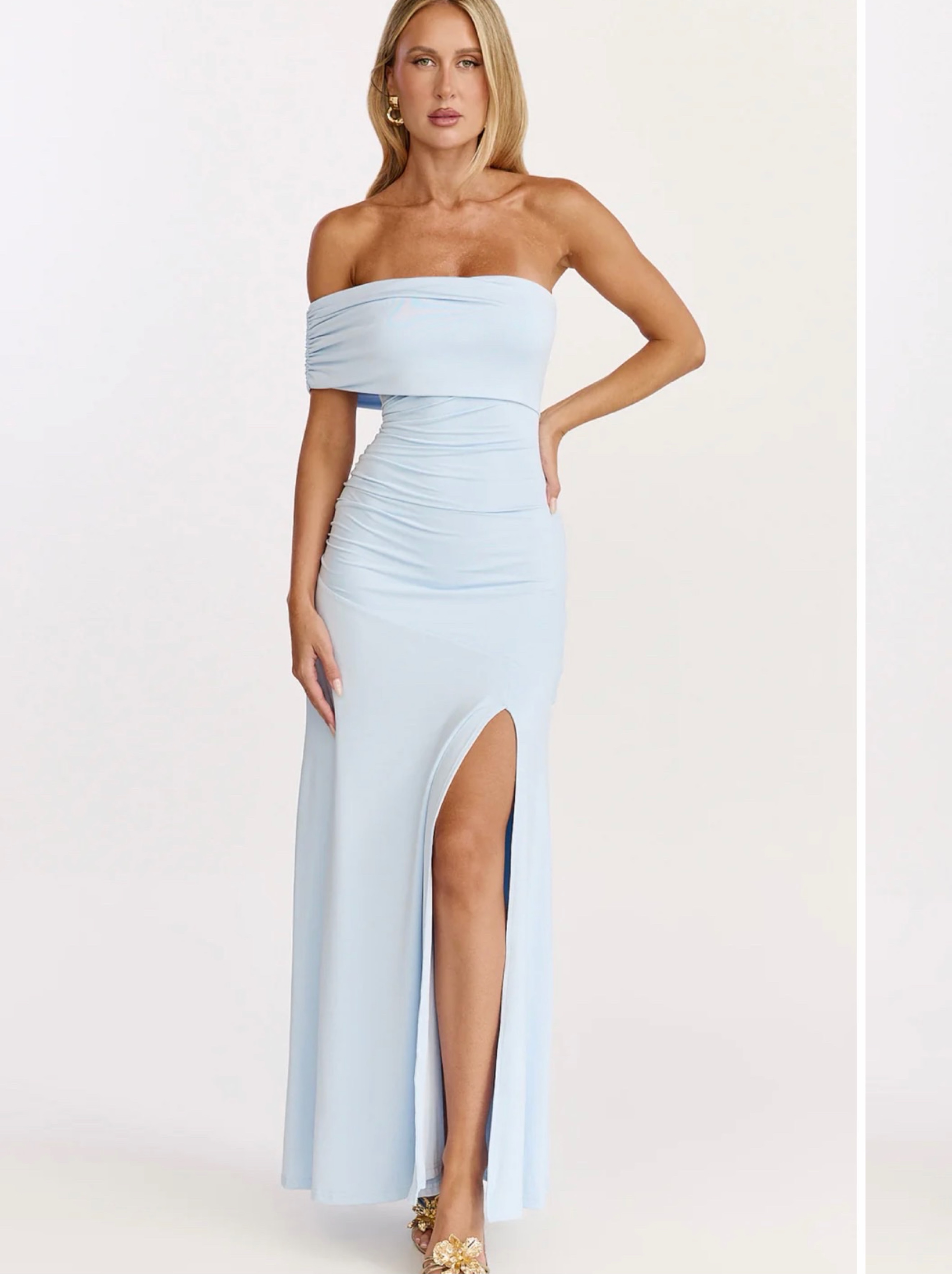 showpo light blue dress More Than This Maxi Dress in Light Blue