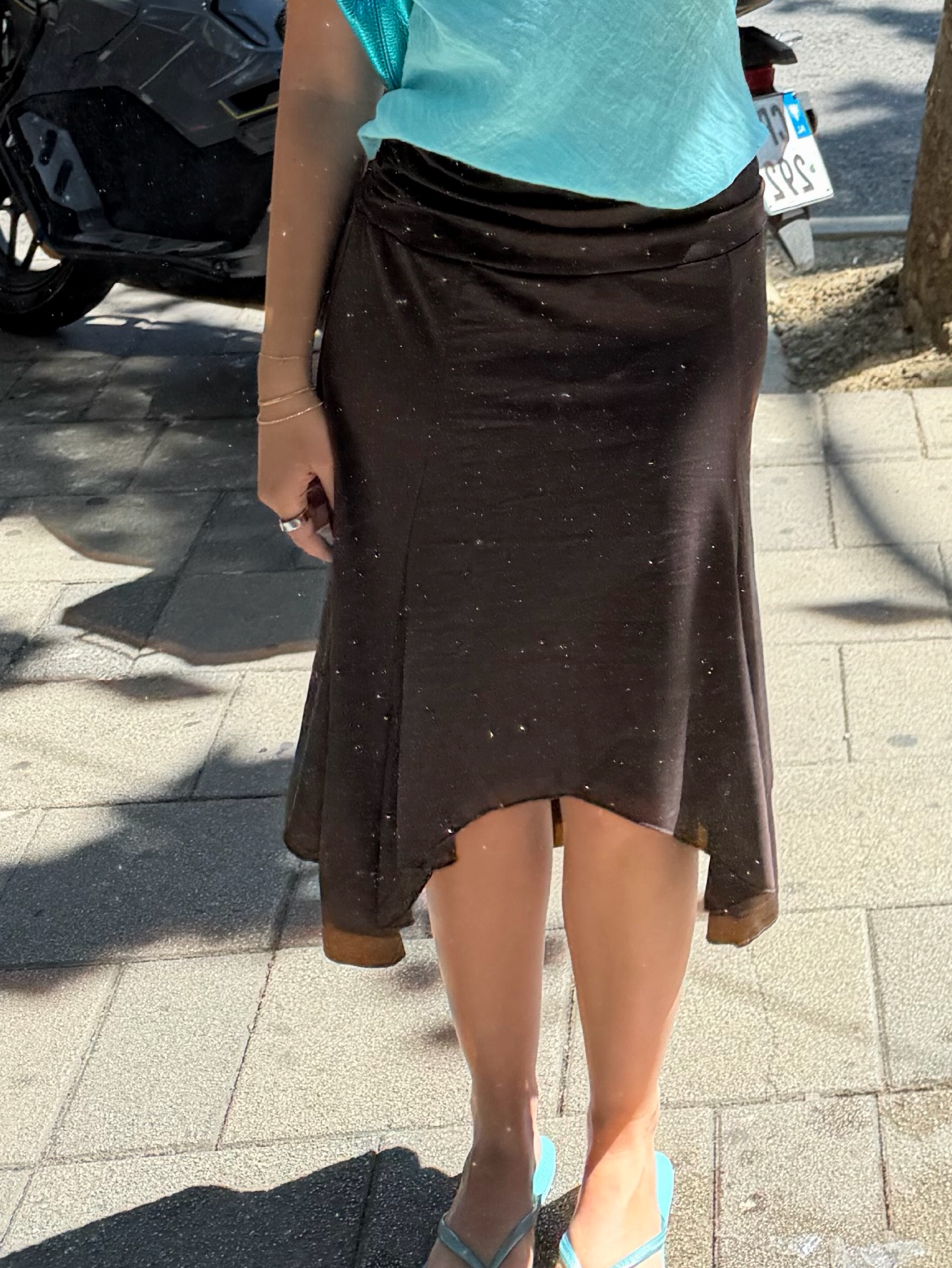 Brown midi skirt