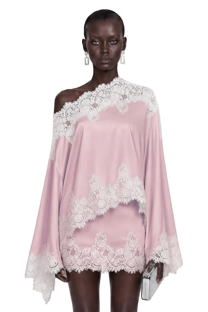 Sophia Pink Set with Lace Trim by Miss Rosier | Pickle